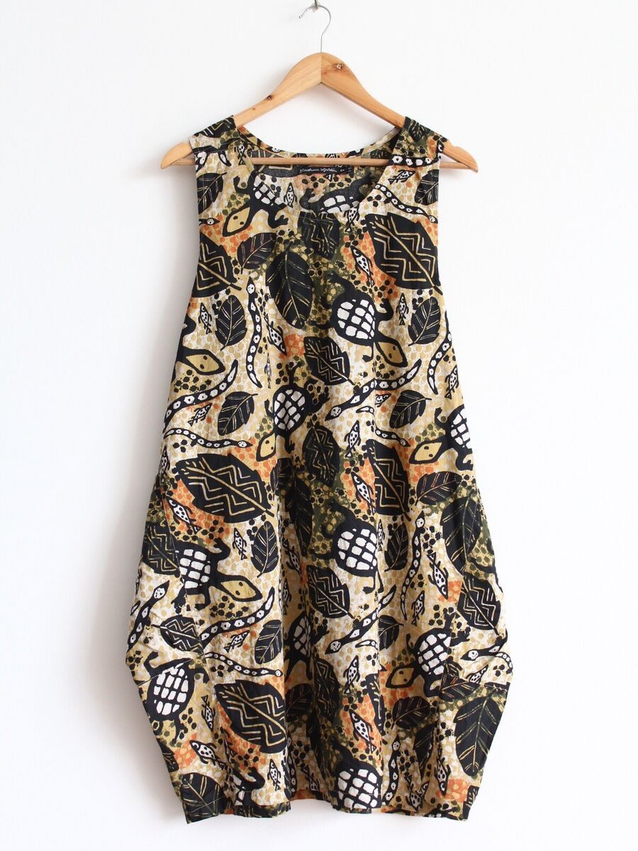 Designer 🐢 Gudrun Sjoden avant garde boho style turtles pattern dress Size M / US 6-8 / IT 42-44 - 3 Thumbnail