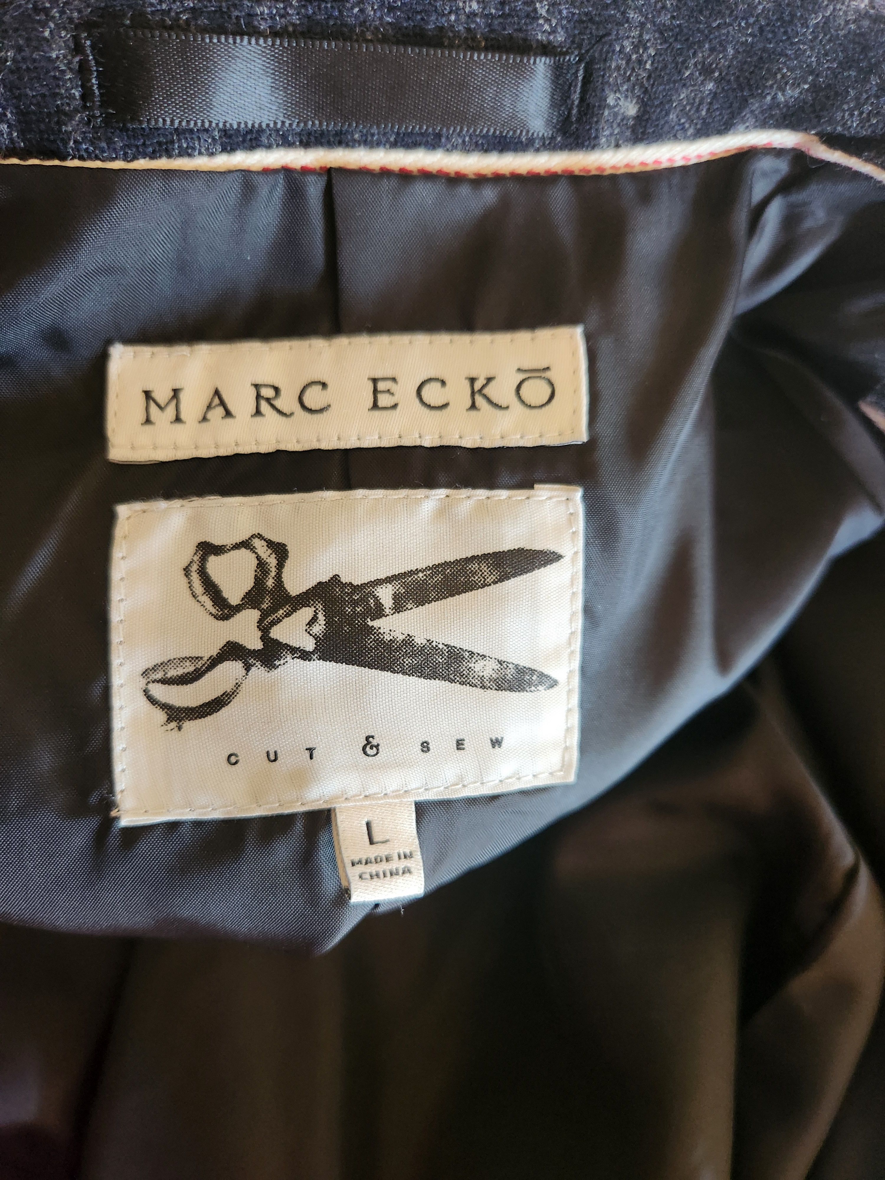 Marc Ecko NWOT Wool Blend Black and Gray Striped Men's Blazer Size 42R - 5 Thumbnail