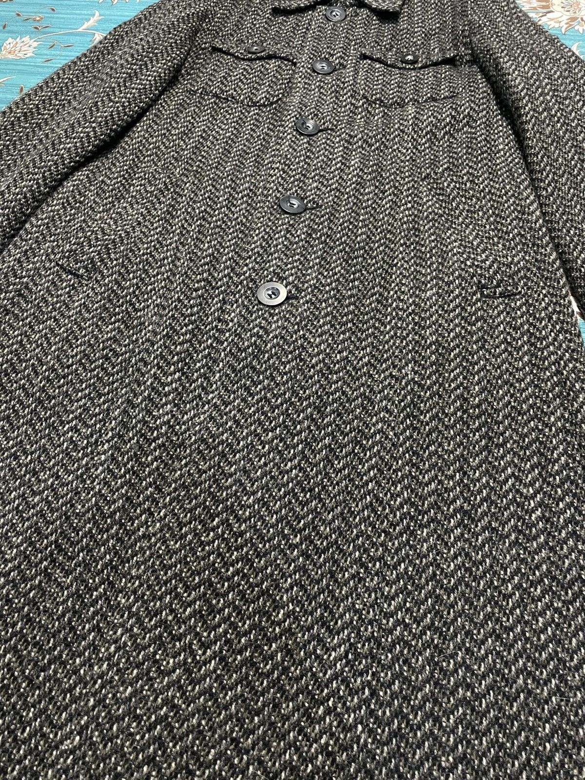 Japanese Brand PPFM HERRINGBONE Wool Long Jacket Heavy Coat Size US M / EU 48-50 / 2 - 3 Thumbnail