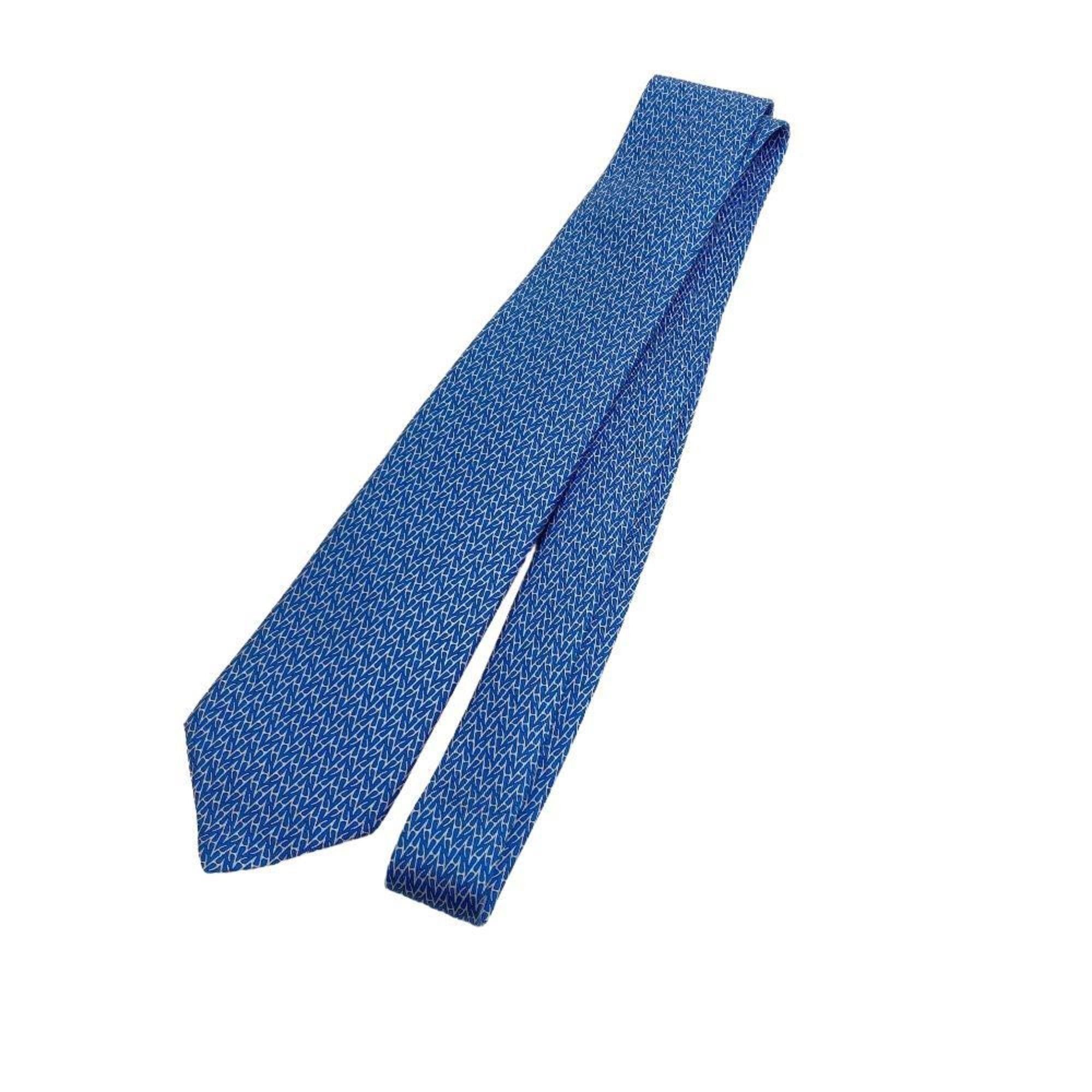 image of Hermes H-Roll Necktie, Blue, Men's Z0006122