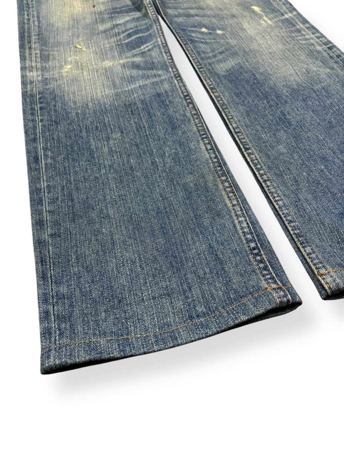 Japanese Brand Vintage Union Station Mud Washed Whiskers Distressed Jeans Size US 32 / EU 48 - 6 Thumbnail