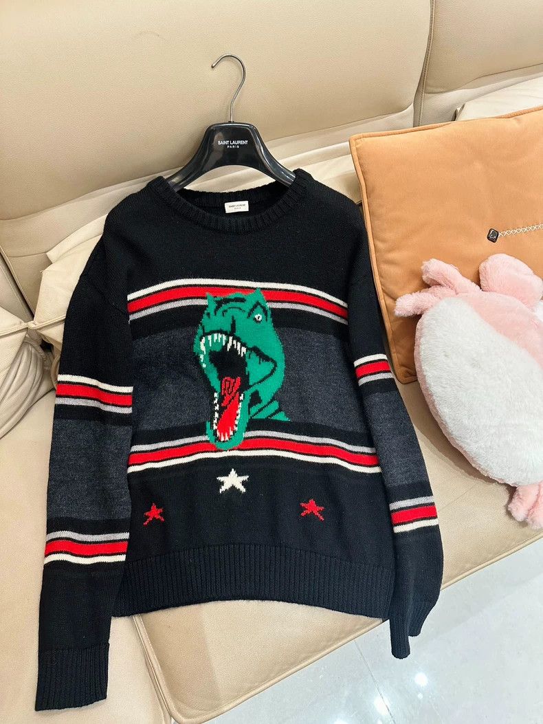 Saint Laurent Paris Saint Laurent Paris 16 FW black dinosaur knit sweater Size US M / EU 48-50 / 2 - 1 Thumbnail