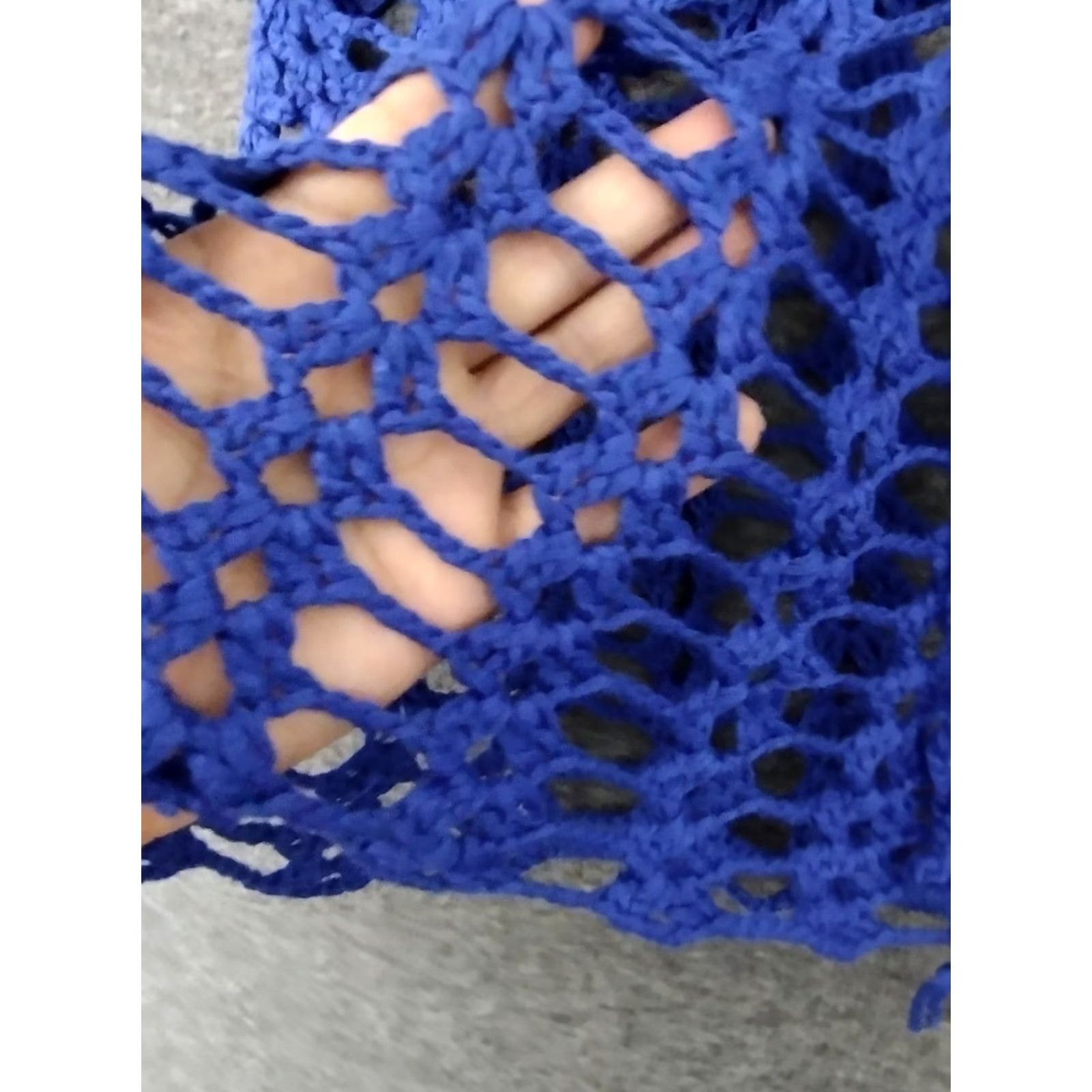 Vintage Codigo Crochet Knitted Blue V-Neck Beach Mini Dress M Size M / US 6-8 / IT 42-44 - 6 Thumbnail