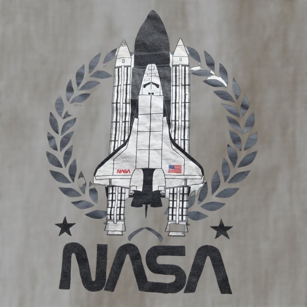 NASA NASA Space Shuttle Launch Graphic Tee Shirt Adult Medium White Long Sleeve Crew Neck Cotton M Size US M / EU 48-50 / 2 - 1 Thumbnail