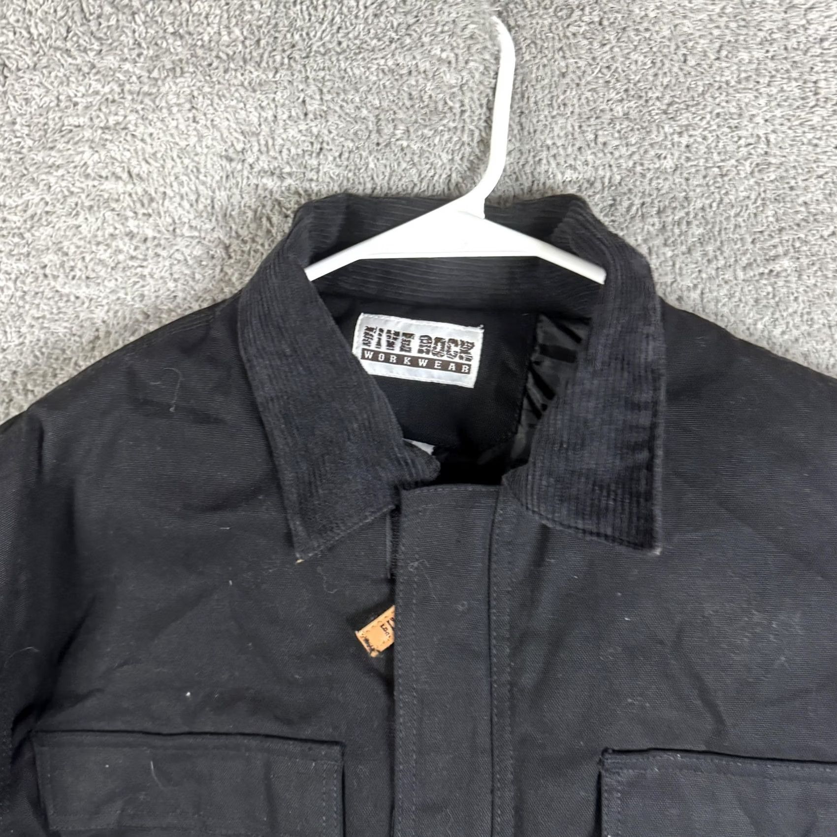 Logo 7 Five Rock Jacket Mens L Black Canvas Insulated Full Zip Pockets Logo Back Embroidered Workwear Quilted Outdoor Winter Size US L / EU 52-54 / 3 - 6 Thumbnail
