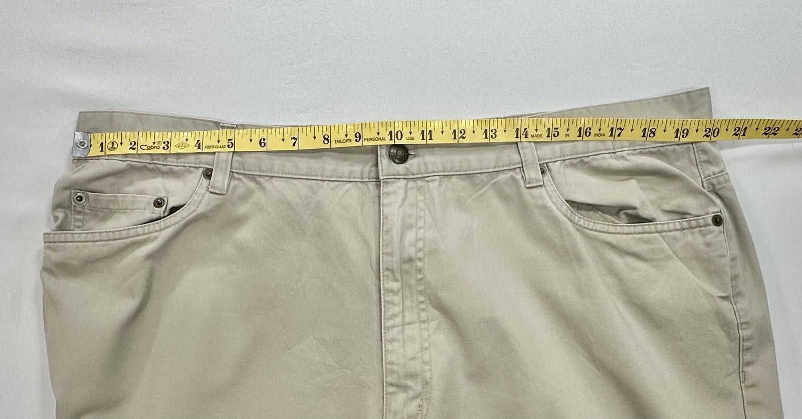 Van Heusen Van Heusen 100% Cotton Flat Front Chinos Brown Mens 40/30 Size US 40 / EU 56 - 4 Thumbnail