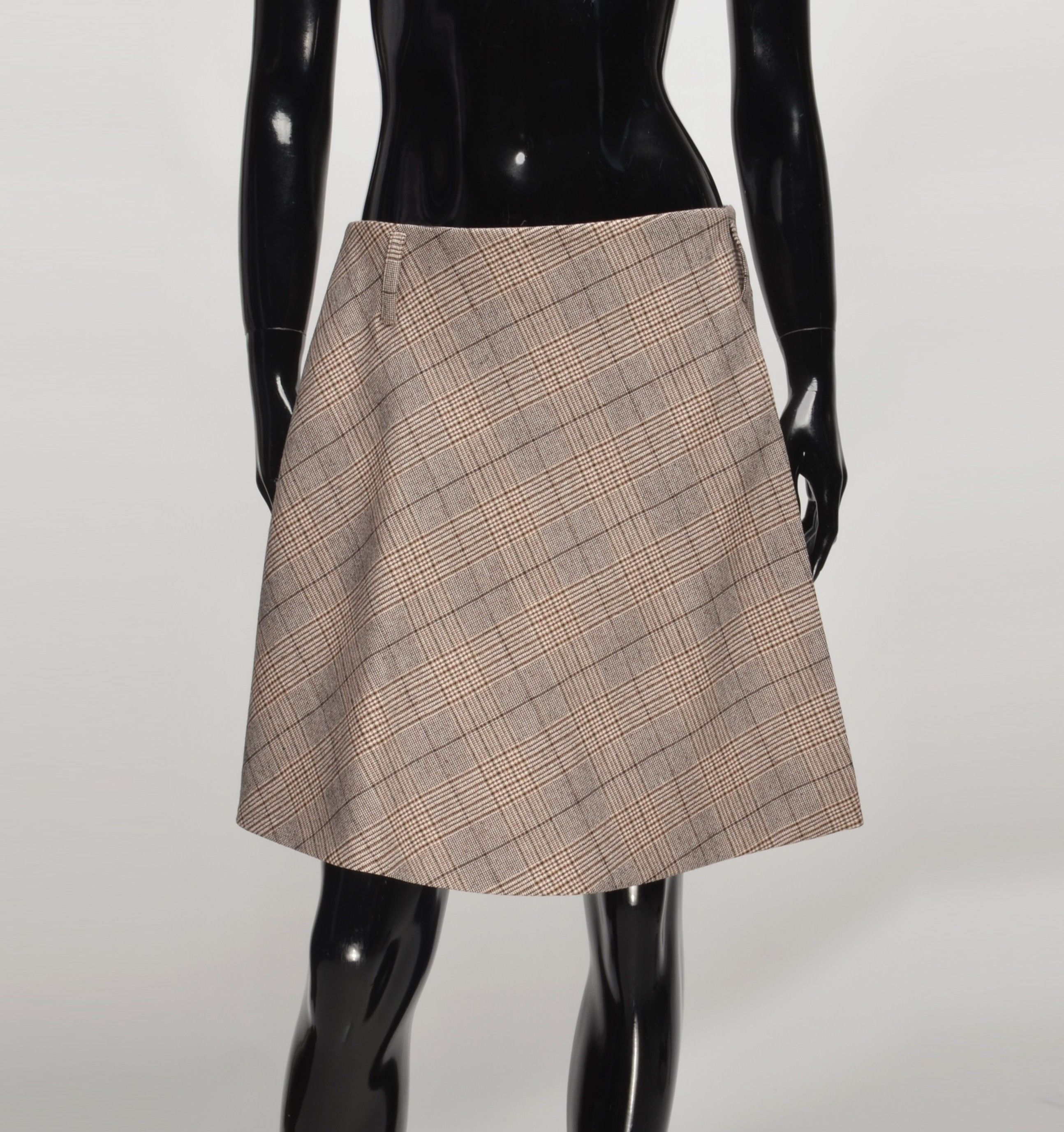 Brunello Cucinelli Brunello Cucinelli Preppy Plaid Wool Blend Wrap Mini Skirt Size 27" / US 4 / IT 40 - 1 Thumbnail