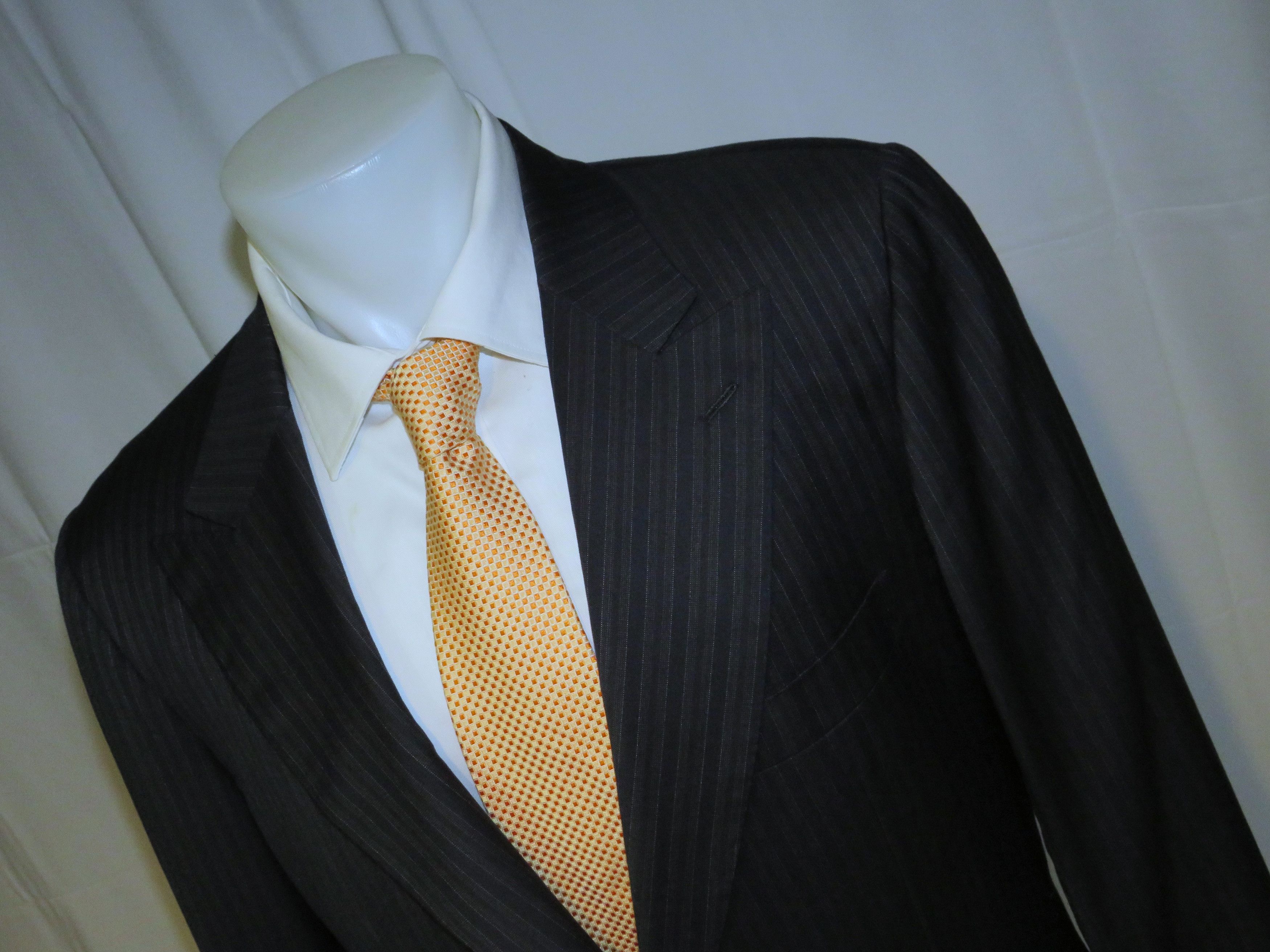 Bergdorf Goodman × Kiton Custom Made Super 200 Blue Striped Two Button Suit 43R Size 42R - 6 Thumbnail