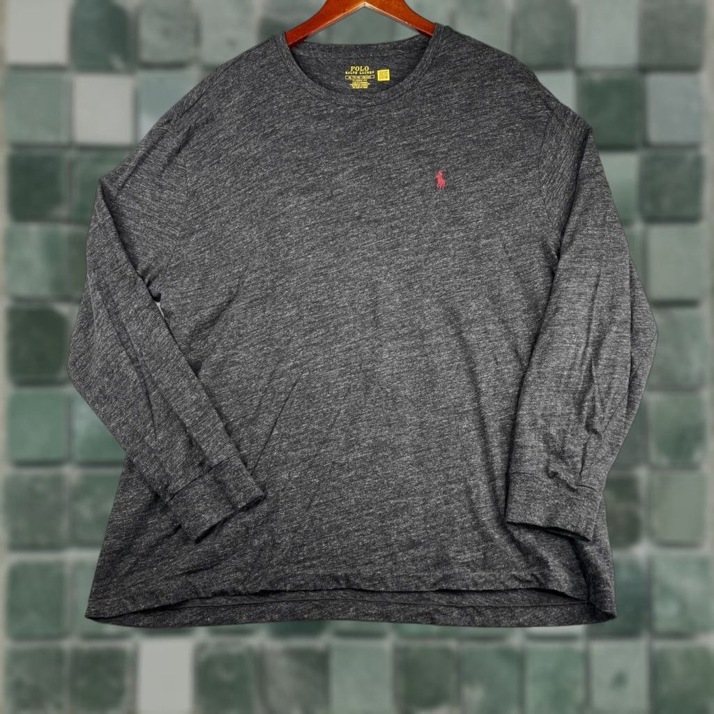 Polo Ralph Lauren Polo Ralph Lauren Long Sleeve Shirt XL Gray Heather Classic Fit Mens Polo Shirt Casual all Seasons 100% Cotton Logo Size US XL / EU 56 / 4 - 1 Thumbnail