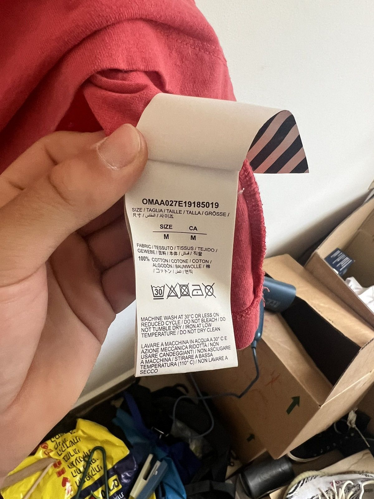Off-White Off white slim logo Red TEE Size US M / EU 48-50 / 2 - 7 Thumbnail