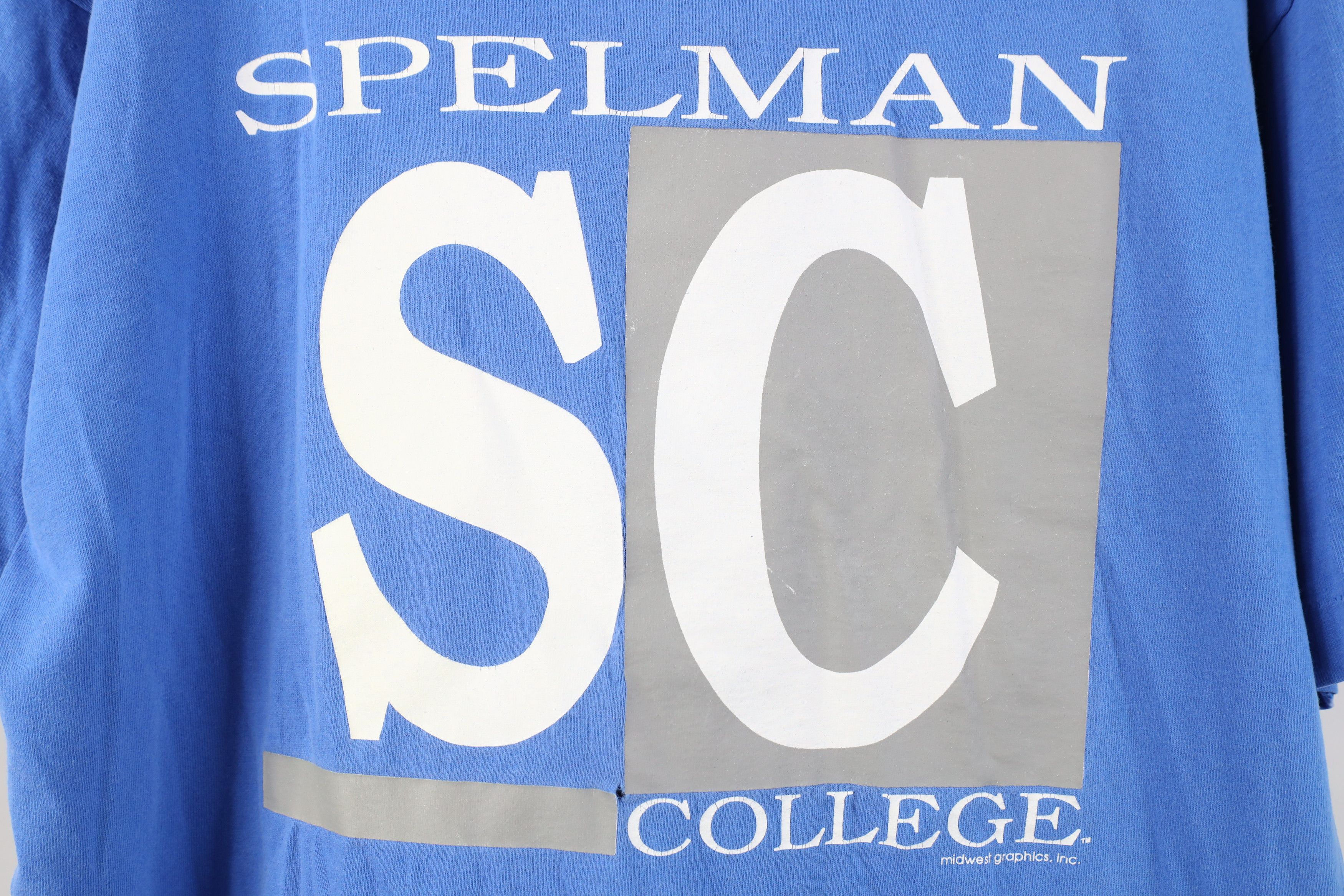 Vintage Vintage 90s Spell Spelman College T-Shirt Blue Cotton USA Size US XXL / EU 58 / 5 - 4 Thumbnail