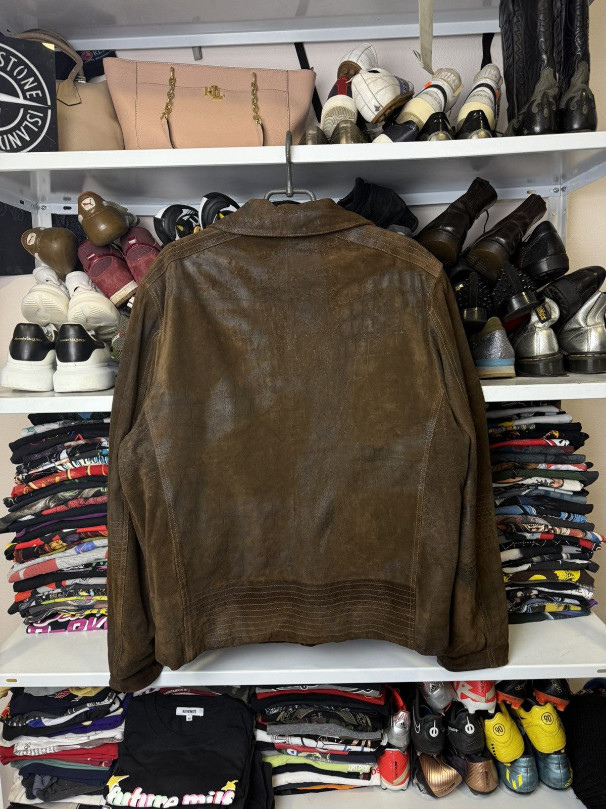 Leather Vintage Cowboy Avant Garde Y2K Brown Crazy Leather Jacket Size US L / EU 52-54 / 3 - 3 Thumbnail