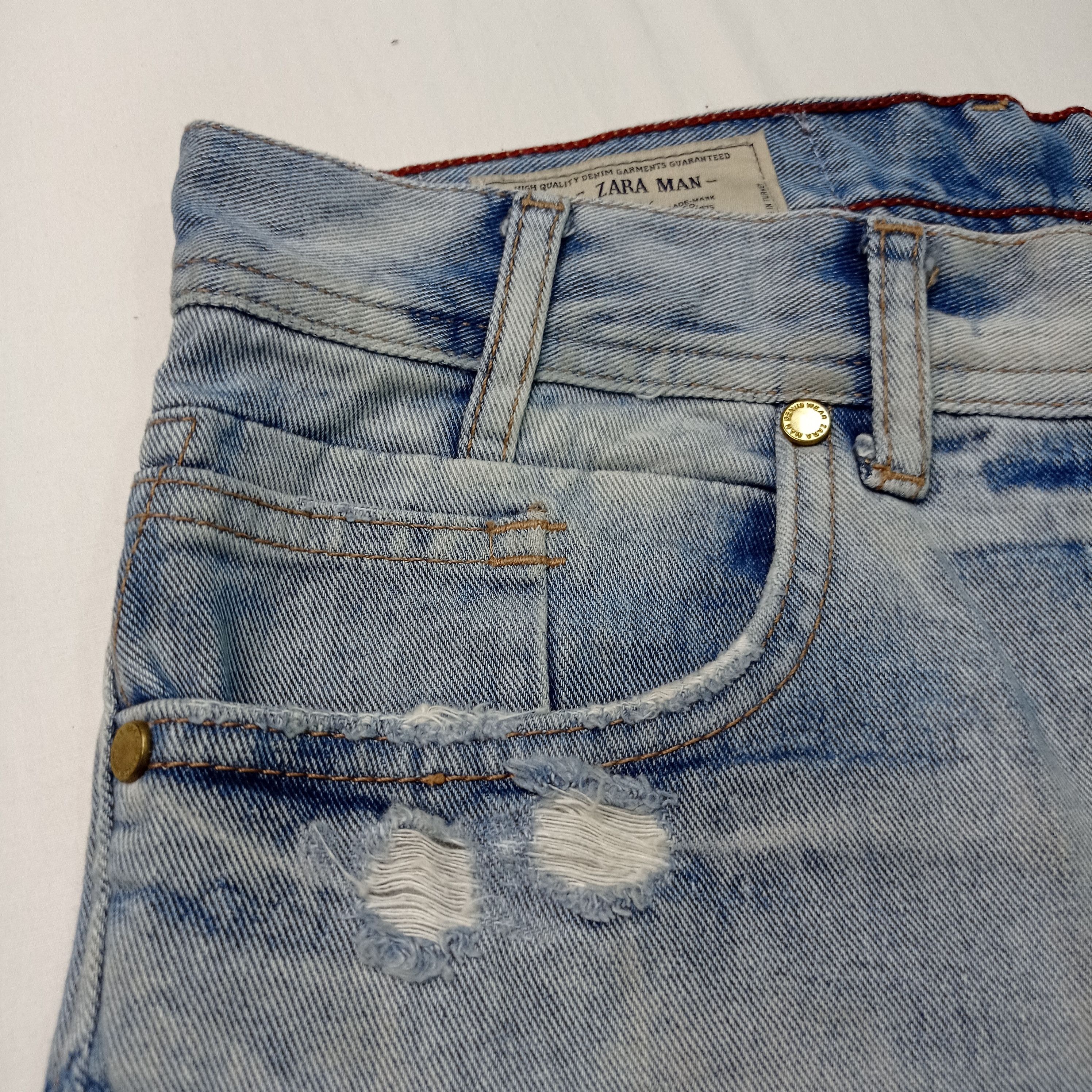 Zara 🔥Zara Faded Distressed Jeans Pants Size US 31 - 6 Thumbnail
