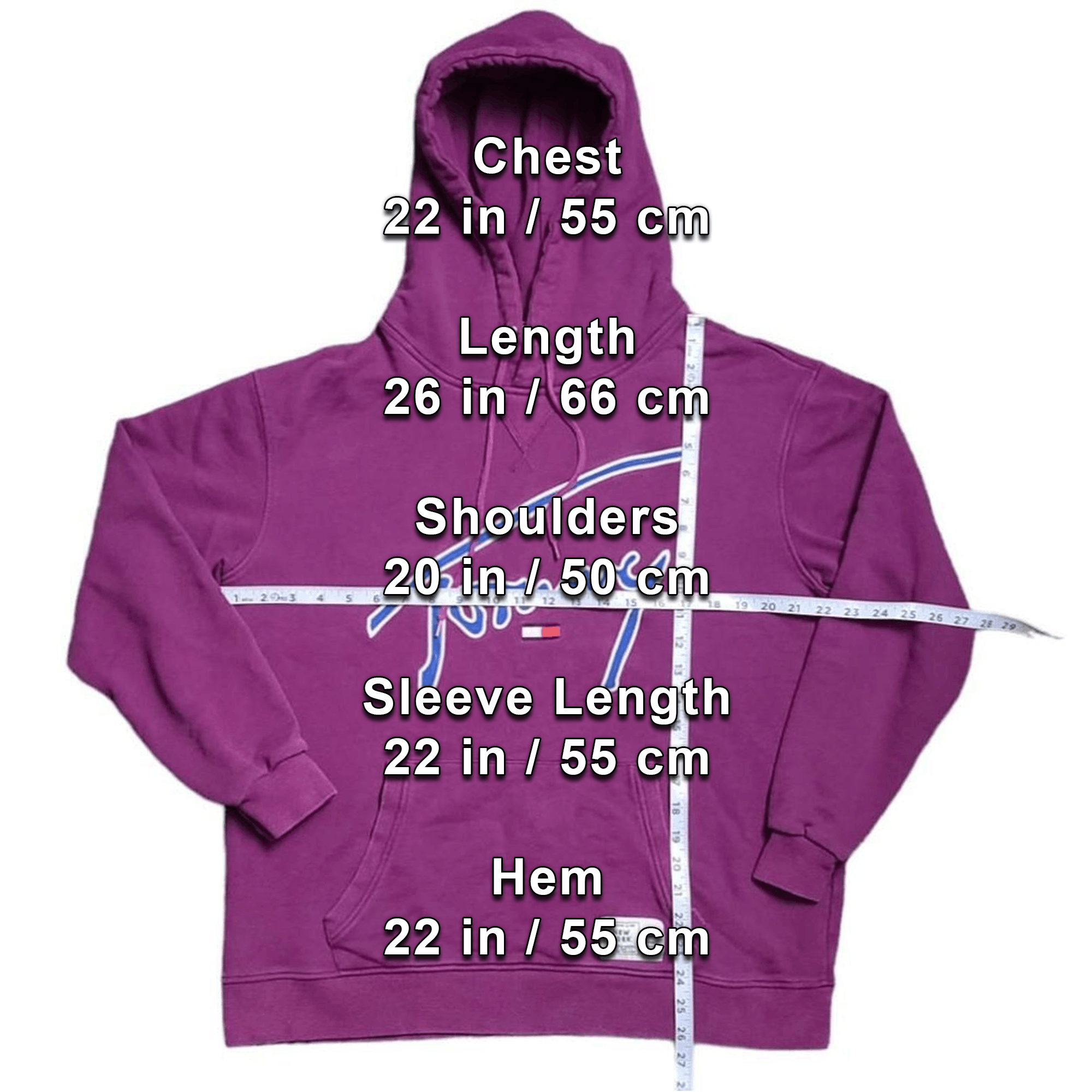 Tommy Hilfiger Purple Tommy Hilfiger Denim Signature Hoodie - Size: L Size US L / EU 52-54 / 3 - 2 Thumbnail