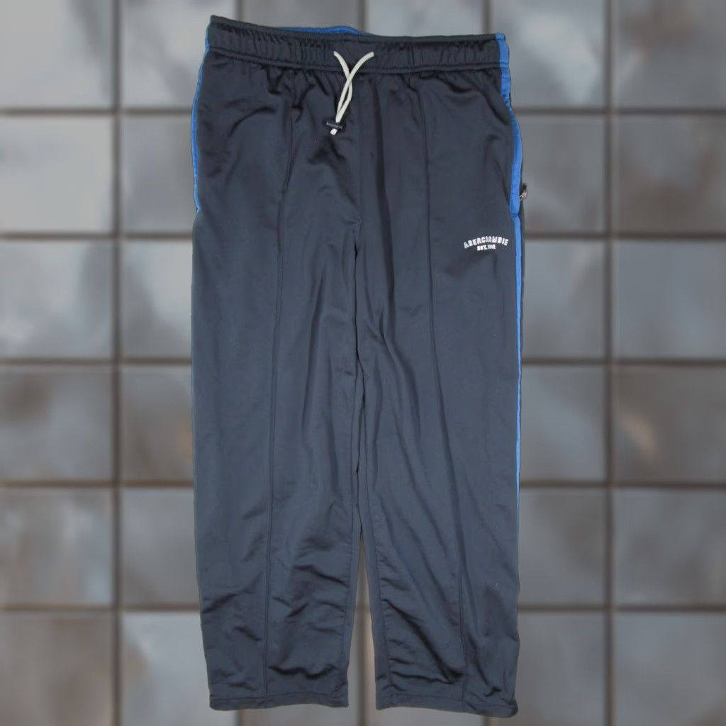Abercrombie & Fitch VINTAGE Abercrombie & Fitch Track Pants Mens Medium Blue 00s Zip Pockets Side Stripe Zipper Bottom Leg Classic Athletic Casual Sports Size US 31 - 1 Thumbnail