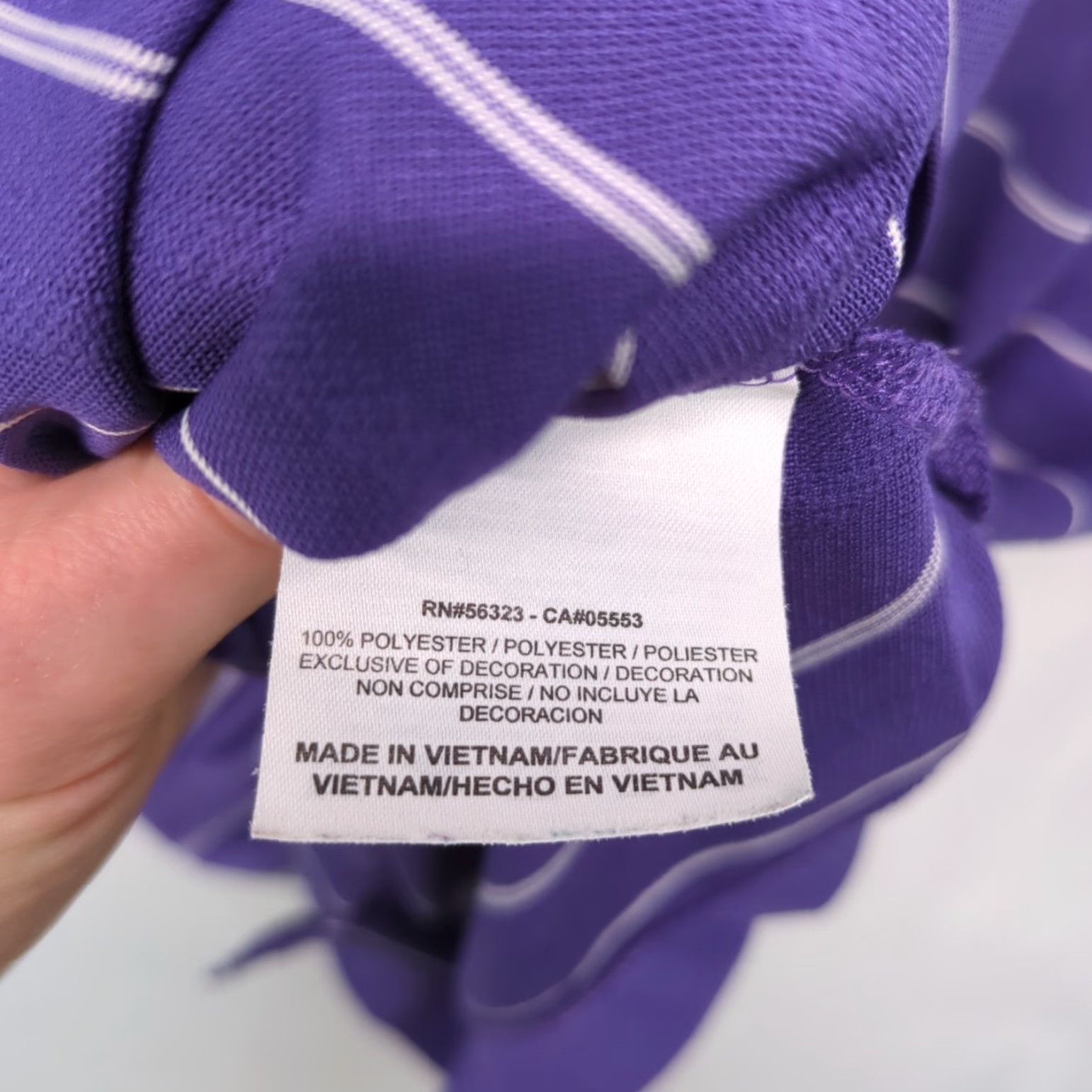 Nike Nike Golf Shirt Mens Large Short Sleeve Dri-Fit Polo Purple White Stripe Size US L / EU 52-54 / 3 - 4 Thumbnail