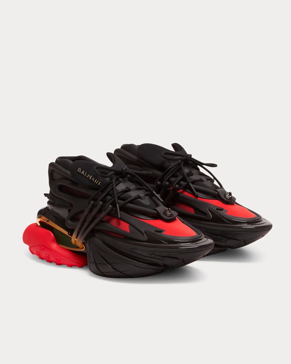 Balmain o1s1wg110425 Unicorn Low-Top Sneakers in Black Red Size US 8 / EU 41 - 3 Thumbnail