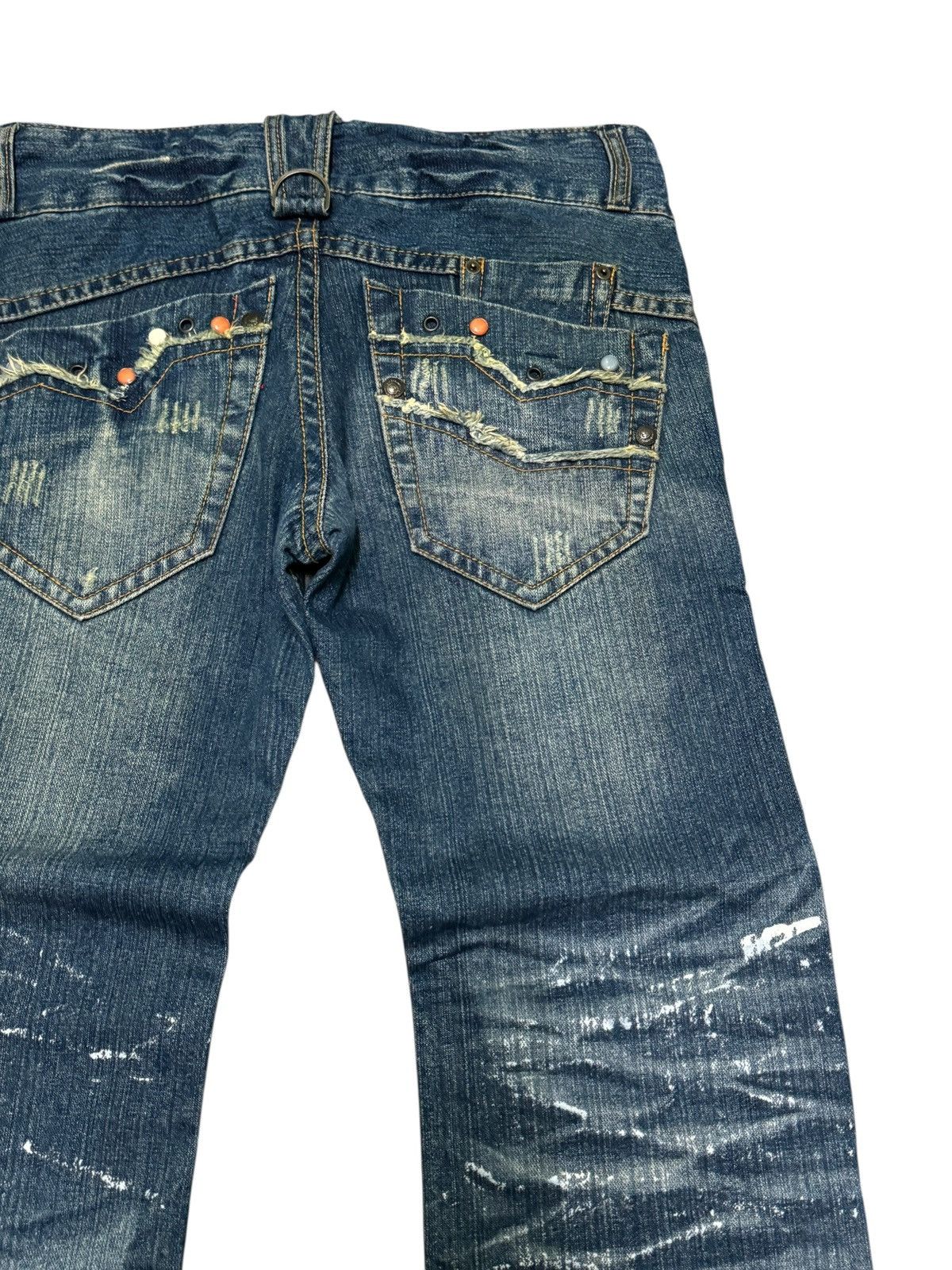 Hysteric Glamour BS RAW Distressed White Paint Splash Studded Washed De Size US 32 / EU 48 - 12 Thumbnail