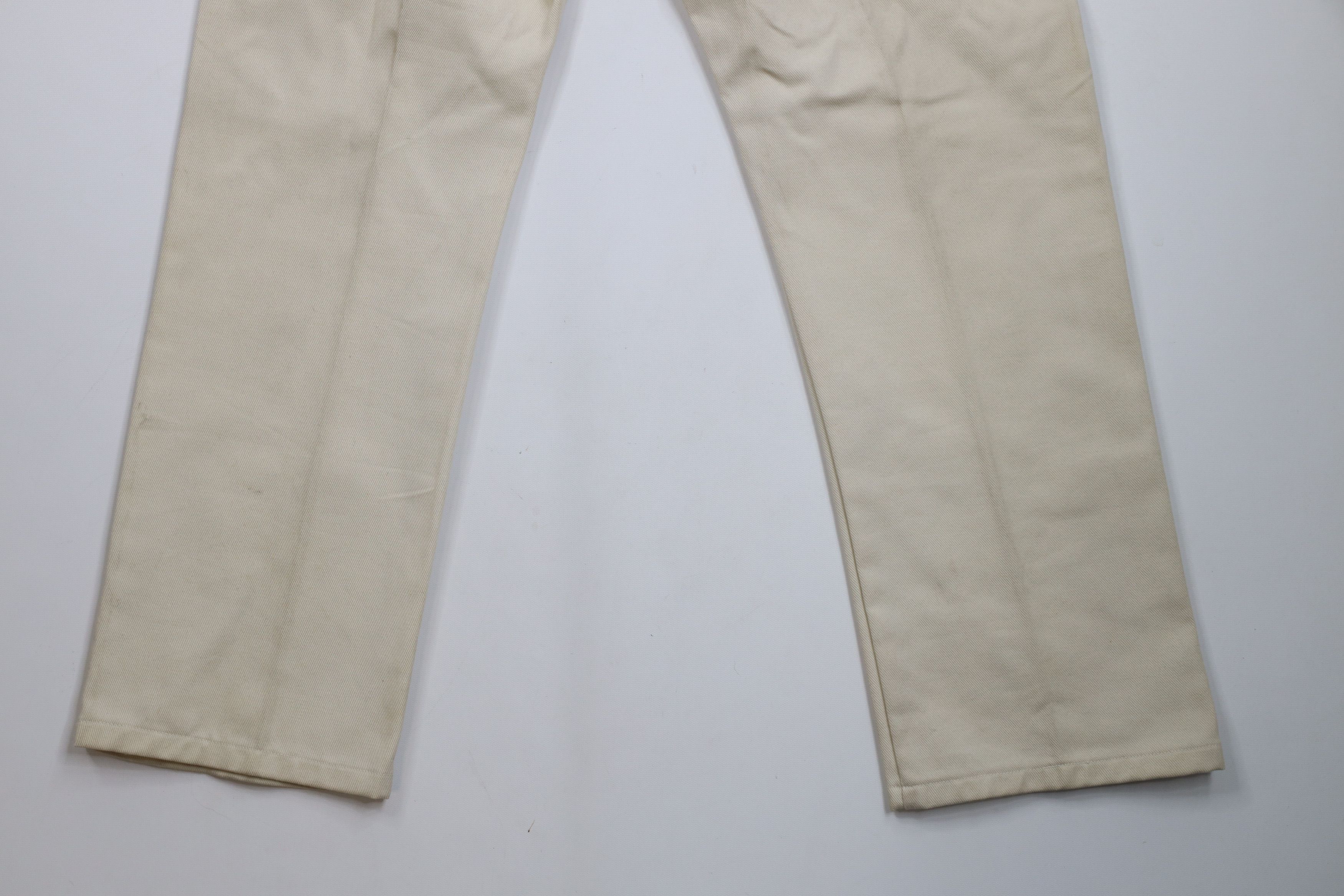 Lee × Vintage Vintage 90s Lee Flared Wide Leg Denim Jeans Beige USA Size US 34 / EU 50 - 15 Thumbnail