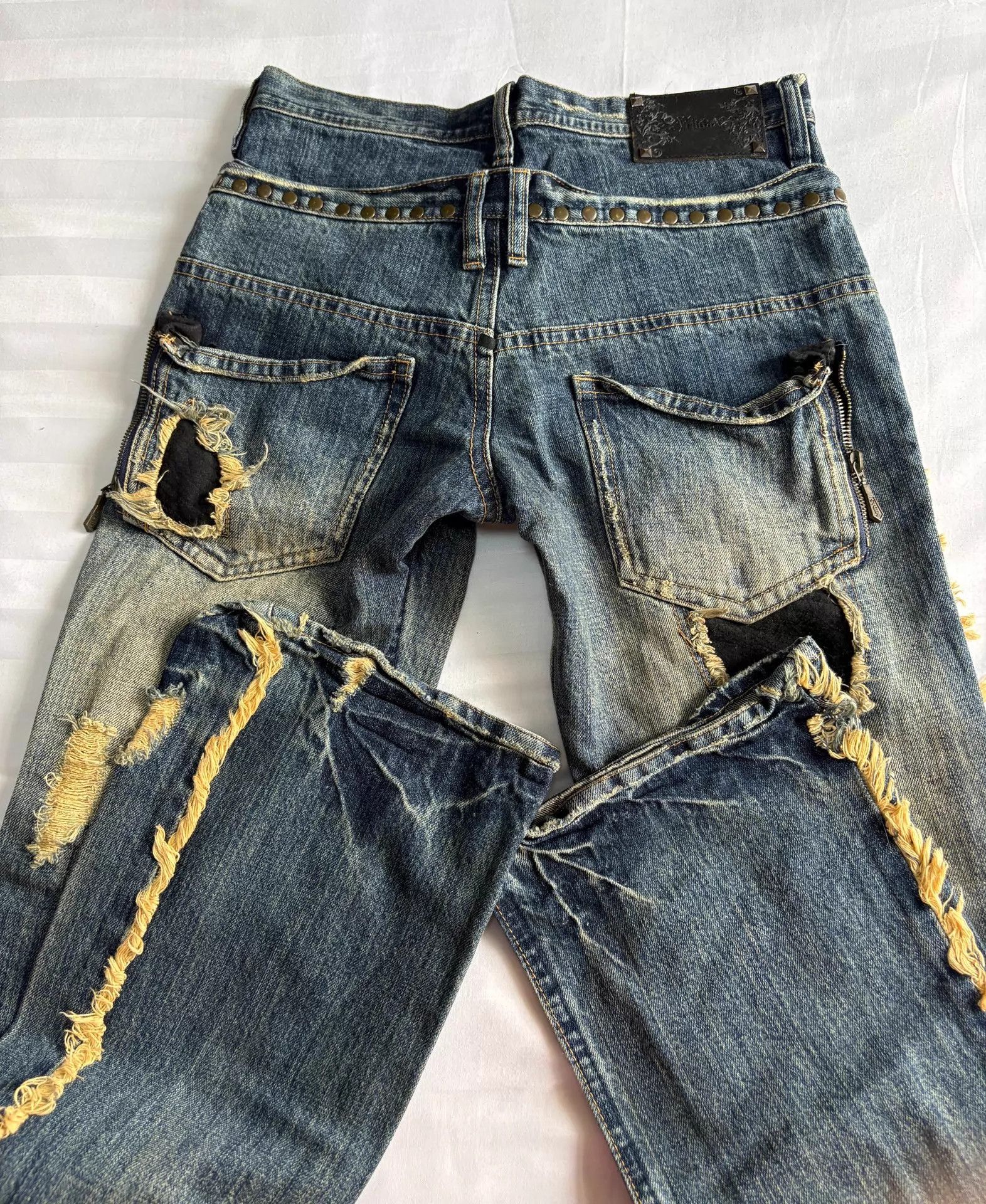 Other Midas Vintage Japanese Double Waist Rivet Fringe Jeans Size US 28 / EU 44 - 6 Thumbnail