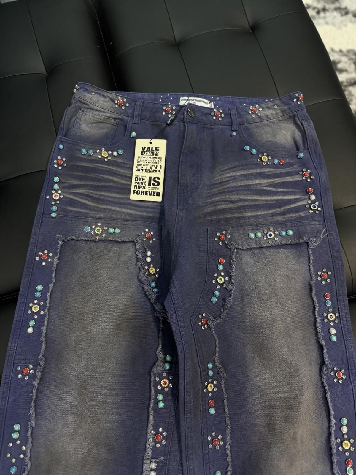 Vale Valley Baggy Denim Blue Jeans Size 30 (NEW) Authentic Pants Size US 30 / EU 46 - 5 Thumbnail