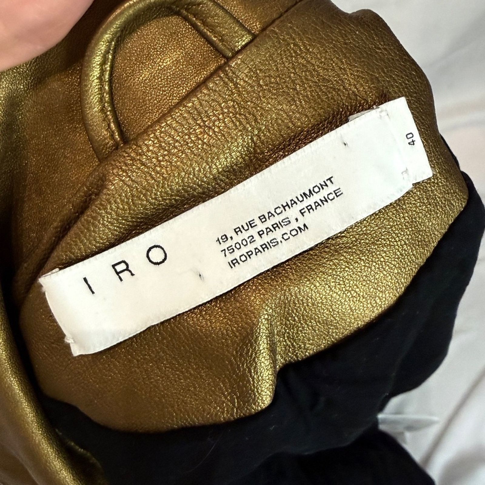 Iro IRO Paris Gold Metallic Leather Moto Jacket Lambskin Size M / US 6-8 / IT 42-44 - 6 Thumbnail