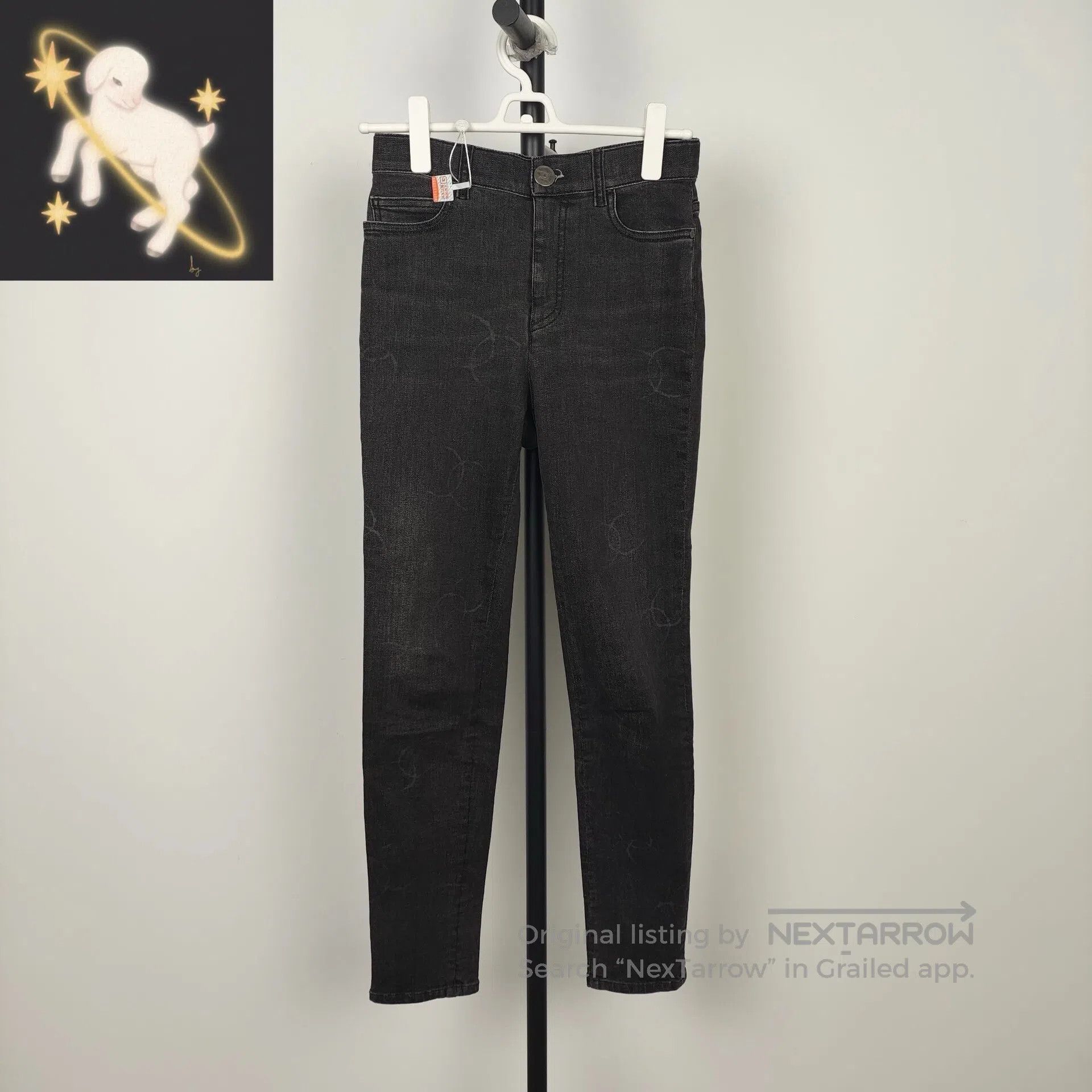 Chanel Chanel Black Large Double C Logo Long Pencil Pants| Size 35" - 1 Thumbnail