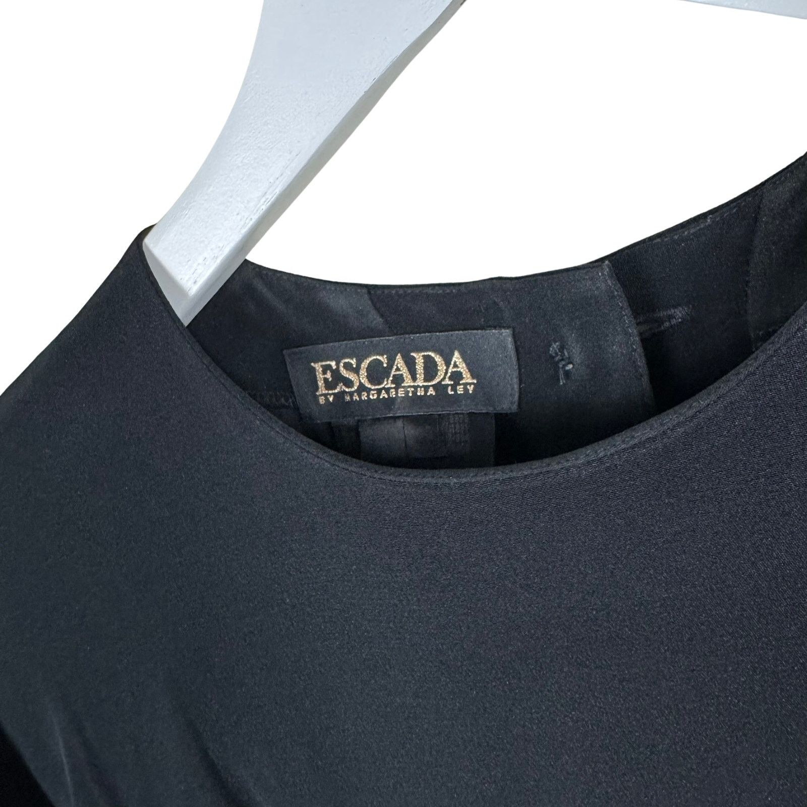 Escada Escada Vintage Black Gold Star Buttons Dress 1980s Size 40 Size M / US 6-8 / IT 42-44 - 4 Thumbnail