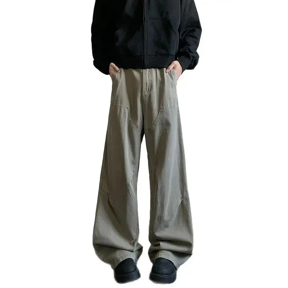 Japanese Brand Retro loose grey green straight leg jeans Size US 32 / EU 48 - 5 Thumbnail
