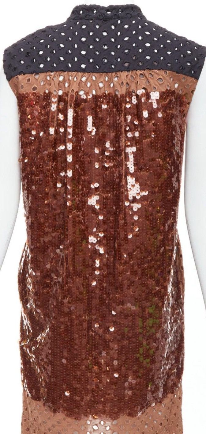 Louis Vuitton Louis Vuitton Pink and Brown Color Block Sequin Mini Dress Size M / US 6-8 / IT 42-44 - 4 Thumbnail