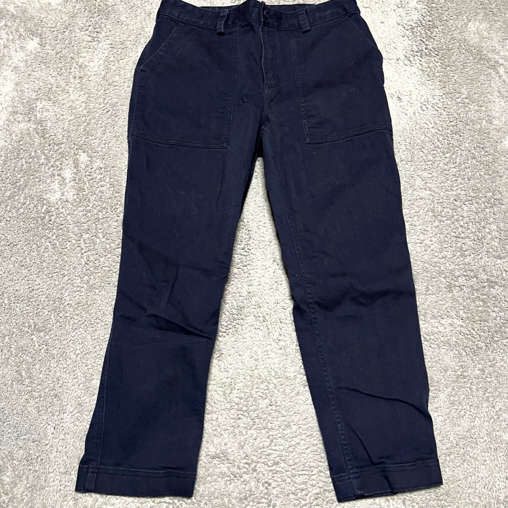 Duluth Trading Company Duluth Pants Womens 12 Reserve Stovepipe Navy Blue Hike Outdoor Crop Chino Regular 33x25.5 Womens Size 34" / US 12 / IT 48 - 2 Thumbnail