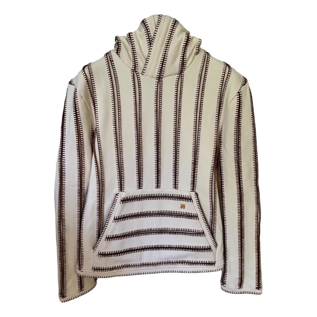 Amiri AMIRI Stitched Cotton Terry Hoodie in Alabaster Size US M / EU 48-50 / 2 - 1 Thumbnail