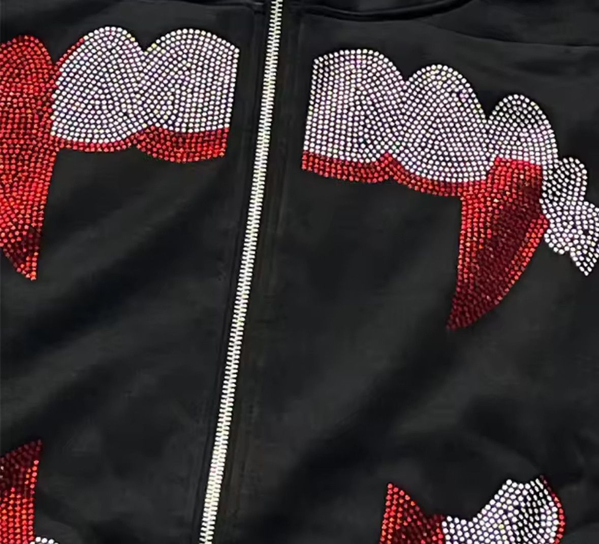 Other Autumn Fashion Punk Y2K Goth Grunge Rhinestones Teeth Hoodie Size US L / EU 52-54 / 3 - 3 Thumbnail
