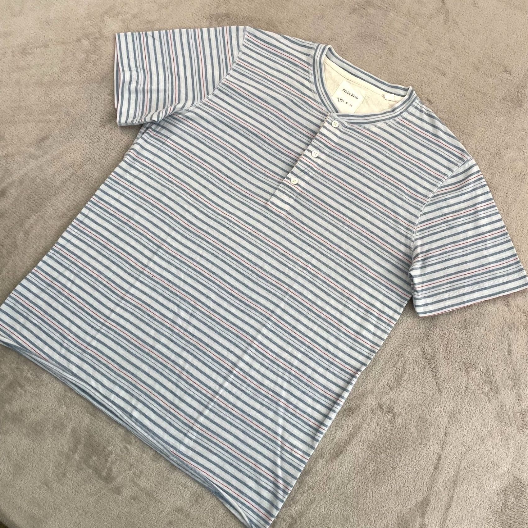 Billy Reid VINTAGE Billy Reid Henley Shirt Men M Grey Multi Striped Blade Collar NWOT 148 Size US M / EU 48-50 / 2 - 3 Thumbnail