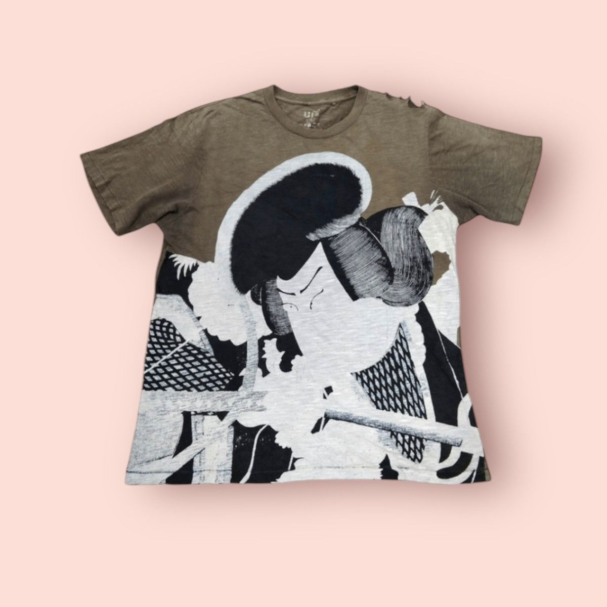 Japanese Brand × Jun Takahashi × Uniqlo THRASHED VINTAGE UNIQLO X SHOCHIKU KABUKI GRAPHIC TEE Size US XL / EU 56 / 4 - 6 Thumbnail