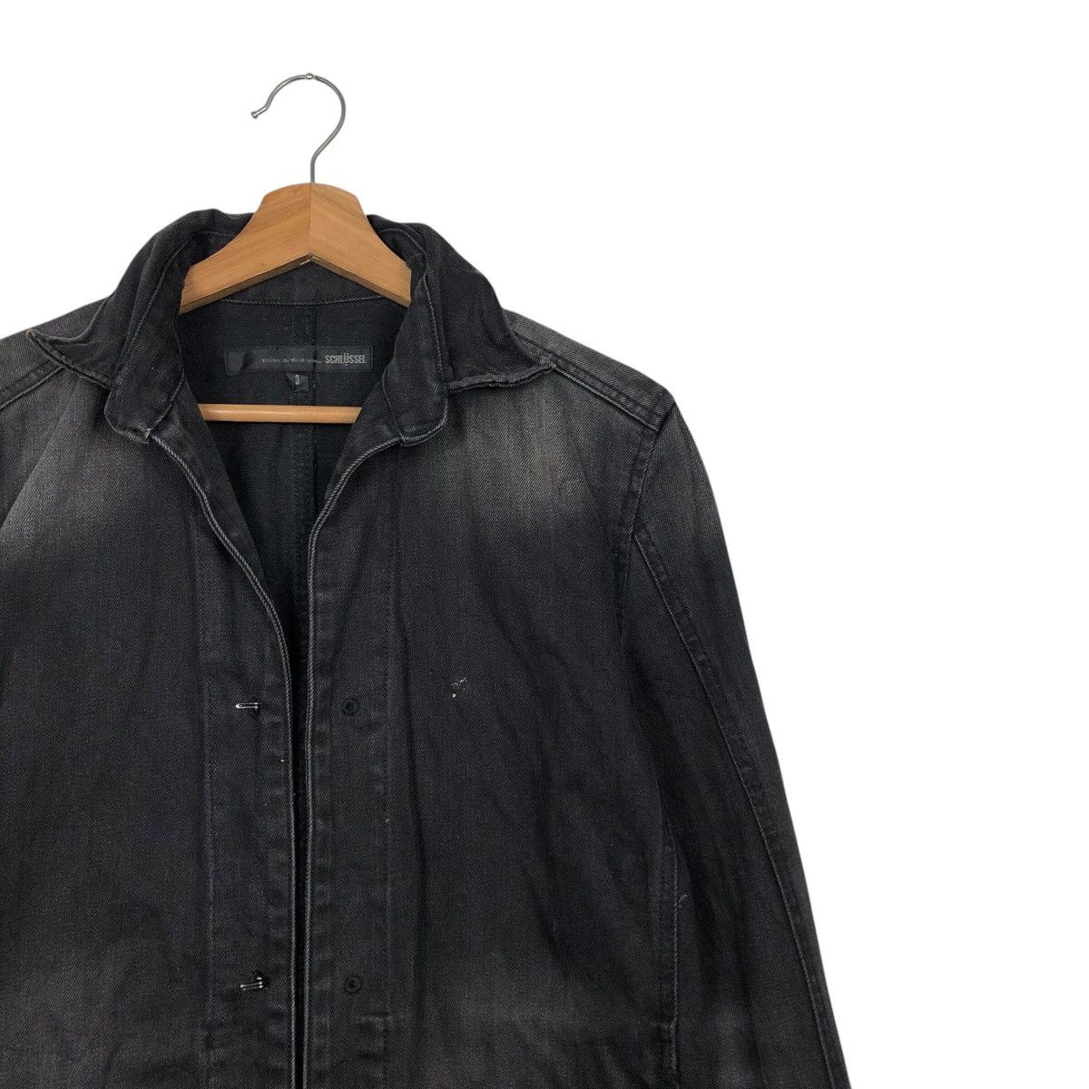 Japanese Brand 📌Schlussel Biker Denim Jacket Iconic Black Issey Miyake Size US M / EU 48-50 / 2 - 7 Thumbnail