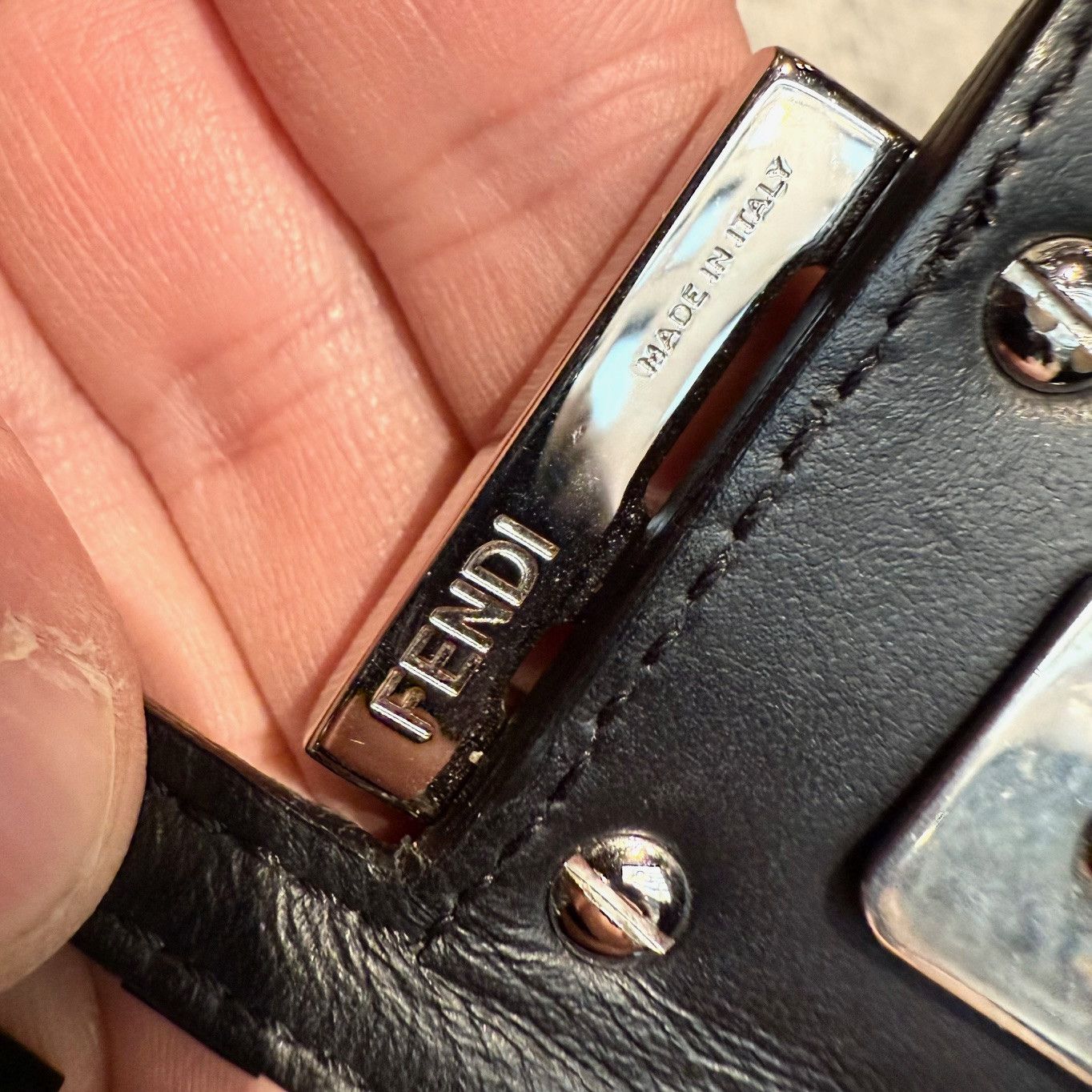 Fendi Fendi Black Leather Clear FF Zucca PVC Medium Baguette Bag Size ONE SIZE - 14 Thumbnail