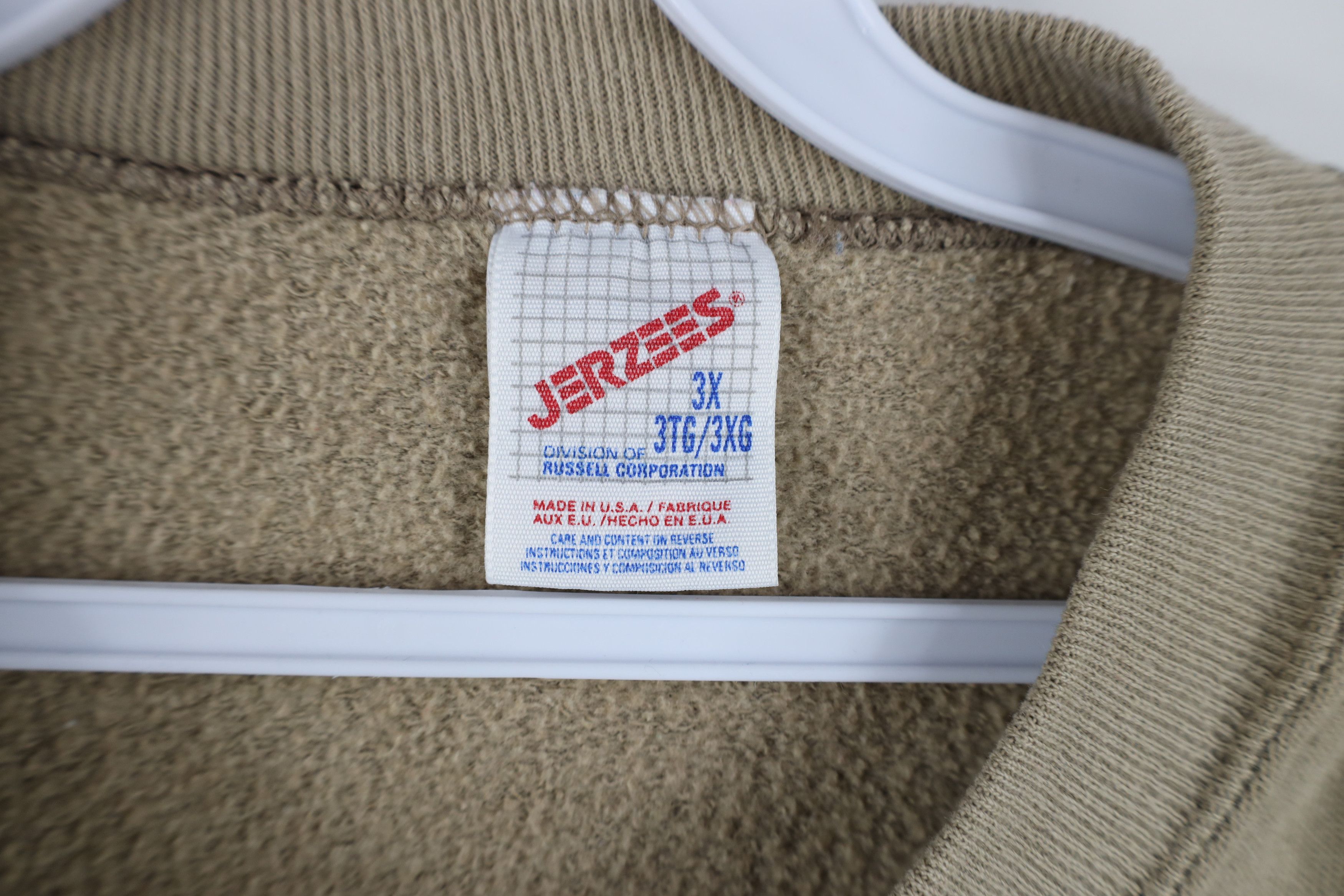 Vintage Vintage 90s Streetwear Crewneck Sweatshirt Beige Khaki USA Size US XXL / EU 58 / 5 - 4 Thumbnail