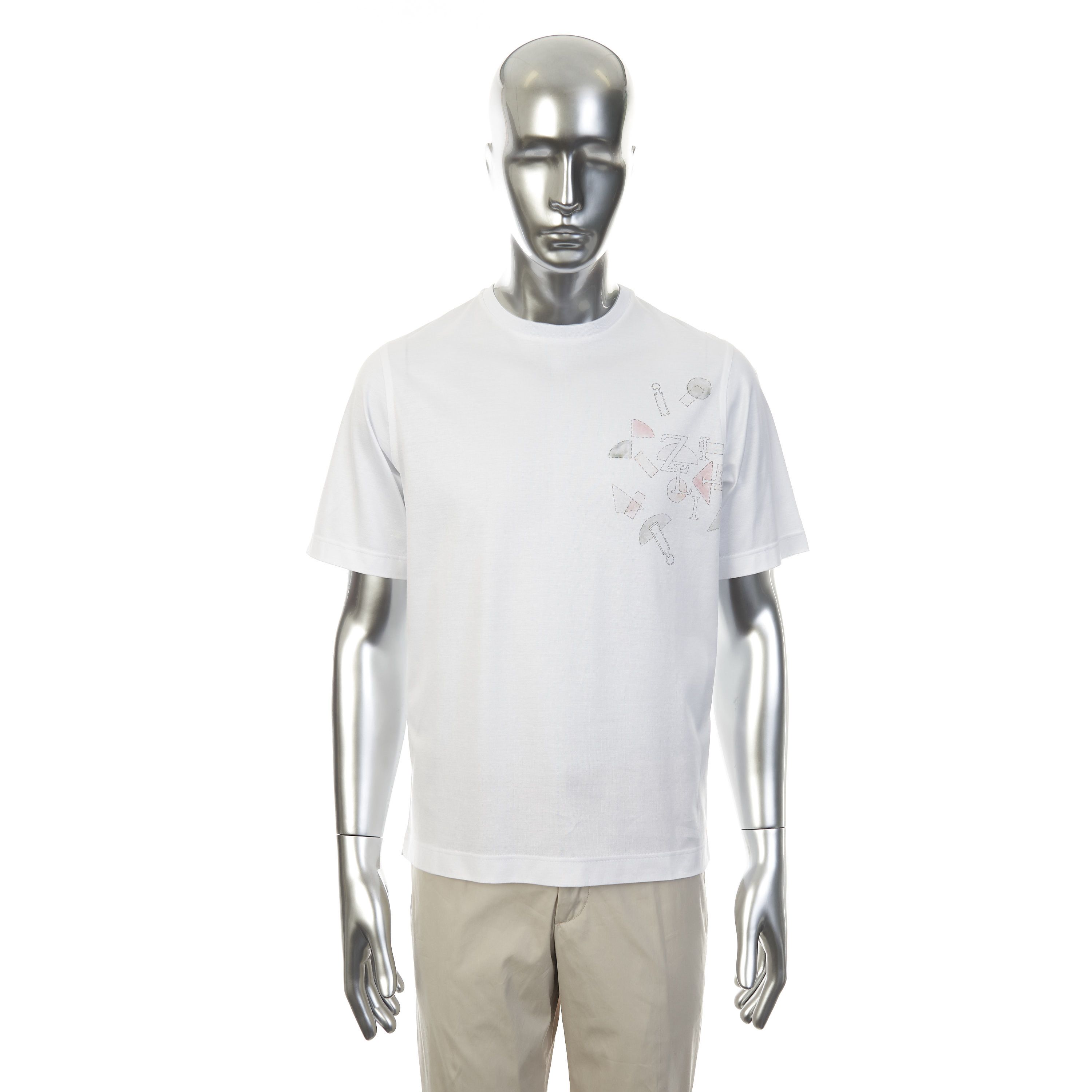 Zilli White T-Shirt, Round Neck, Printed Pattern Size US M / EU 48-50 / 2 - 1 Thumbnail