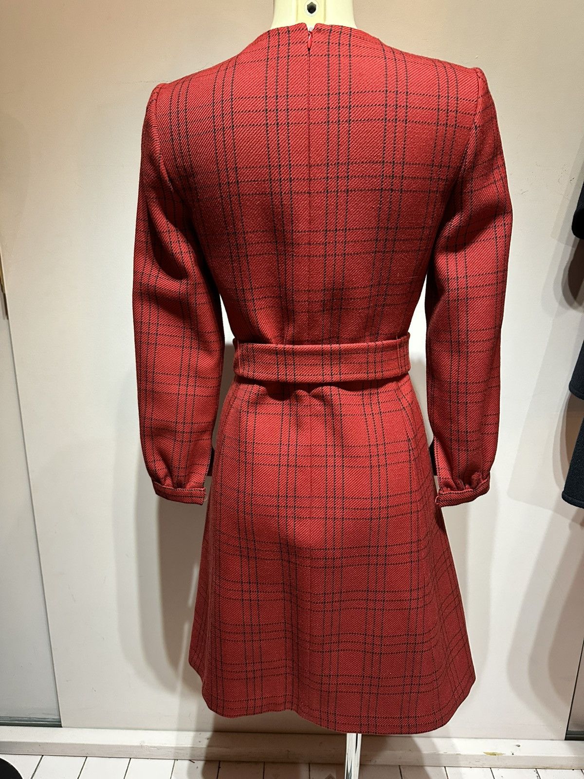 Dior Christian Dior Red Plaid Wool Dress Size S / US 4 / IT 40 - 2 Thumbnail