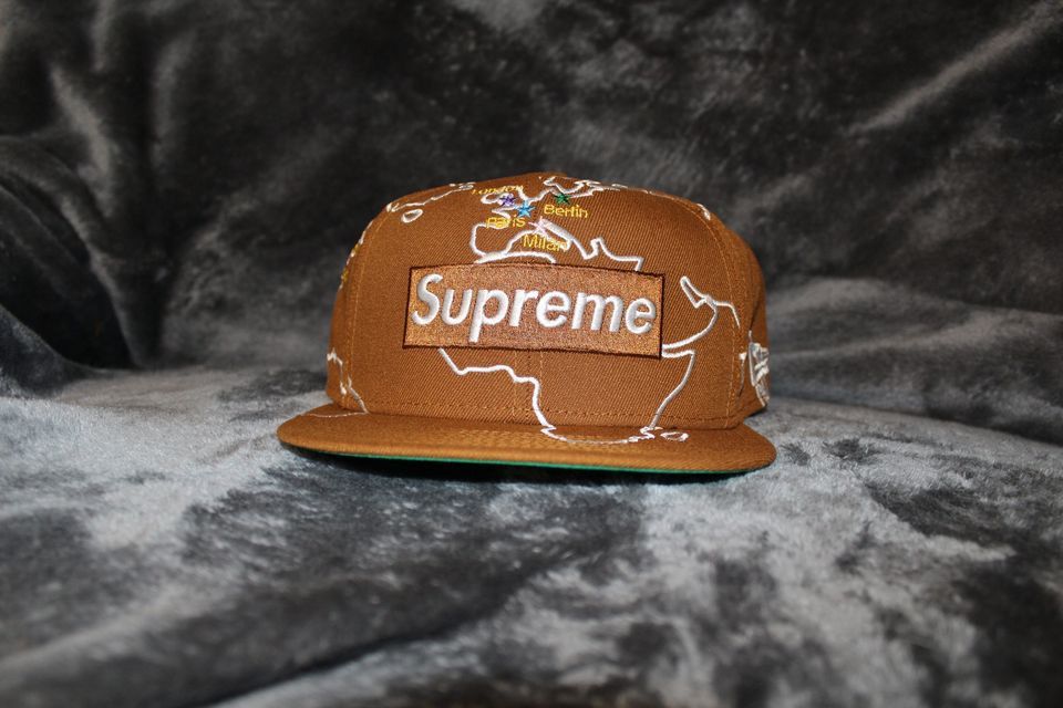 Supreme Supreme Worldwide Box Logo New Era Hat Brown | Grailed