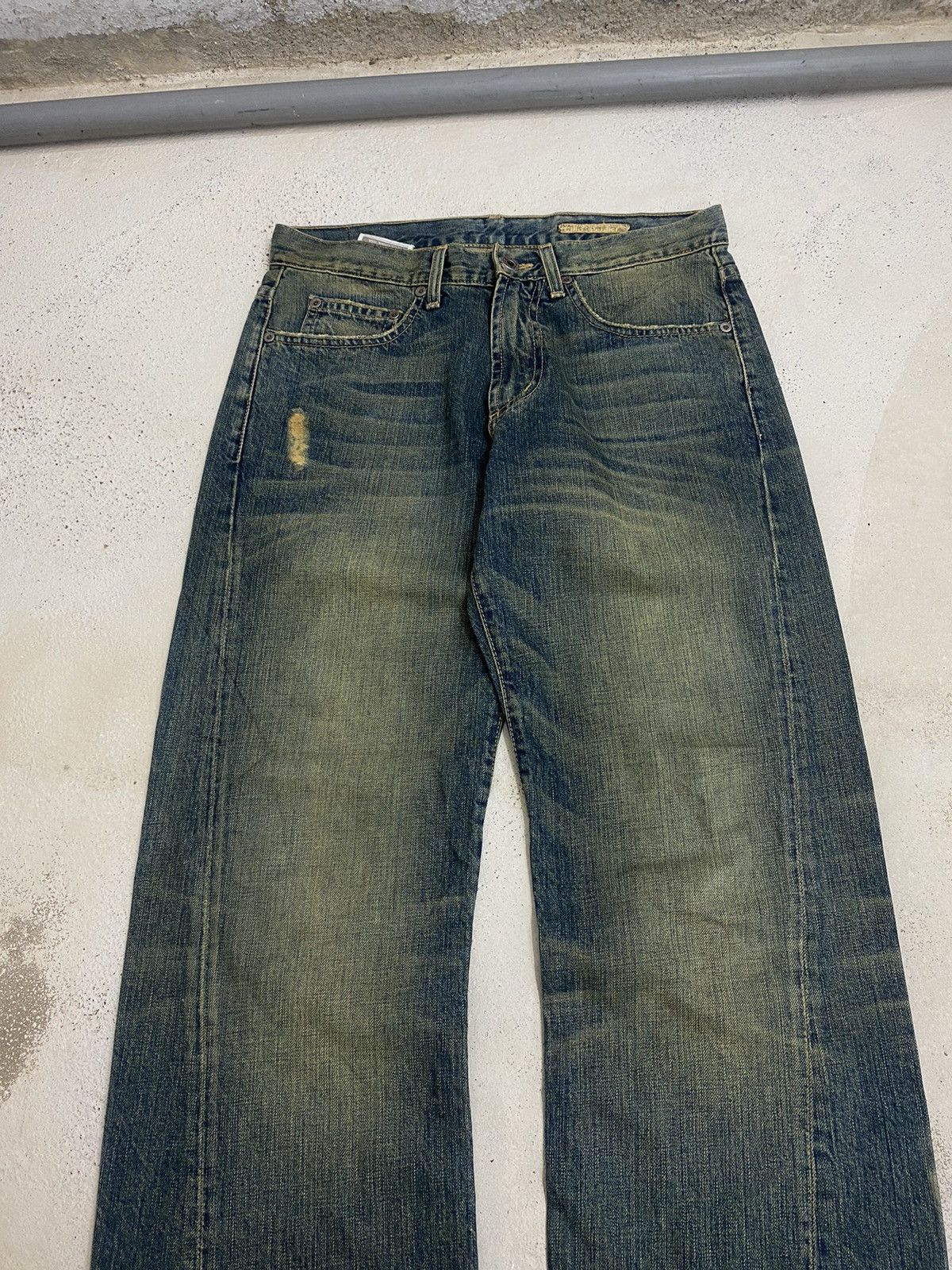 Hysteric Glamour × Japanese Brand Chip Pepper Jean Baggy Mud Washed Whisker Distressed Size US 30 / EU 46 - 5 Thumbnail