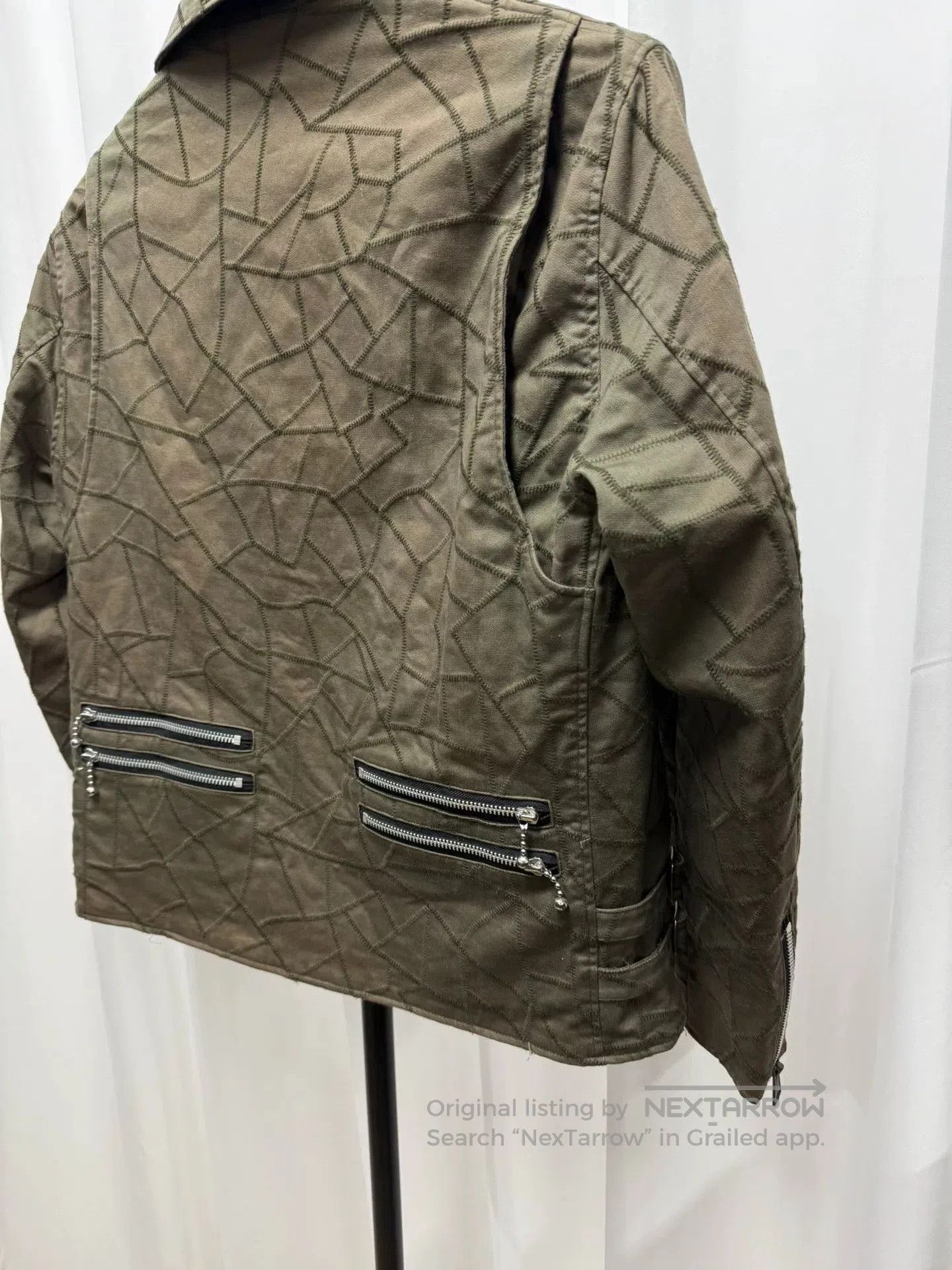 Comme des Garcons Homme Deux undercover quilted motorcycle jacket in olive. Size US M / EU 48-50 / 2 - 6 Thumbnail