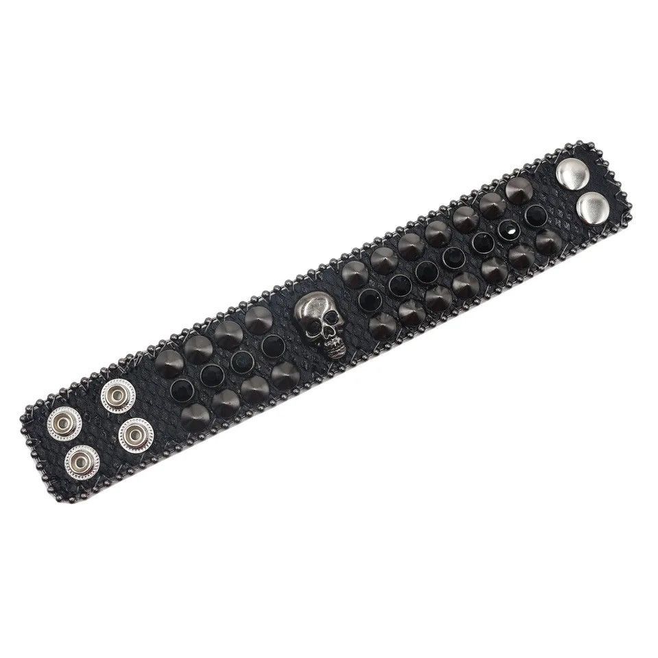 Jewelry Goth Dark Rivet Rhinestone Bracelet Size ONE SIZE - 2 Thumbnail