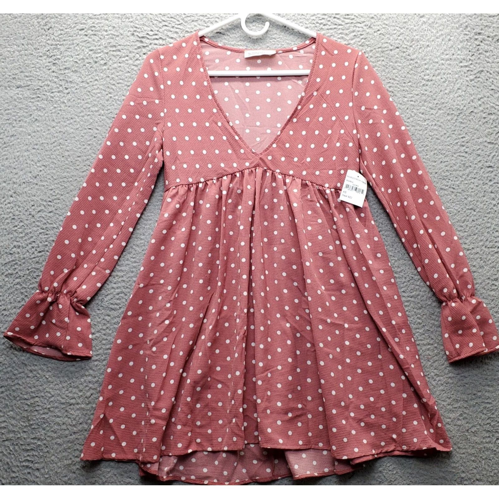 Bell Wander Lux A-Line Dress Womens XS Multicolor Polka Dot Pleated Bell Sleeve Pullover Size XS / US 0-2 / IT 36-38 - 2 Thumbnail