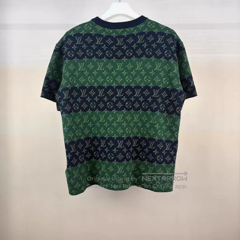 Louis Vuitton Louis Vuitton Blue-green color-block stripe full-print kni Size US L / EU 52-54 / 3 - 2 Thumbnail