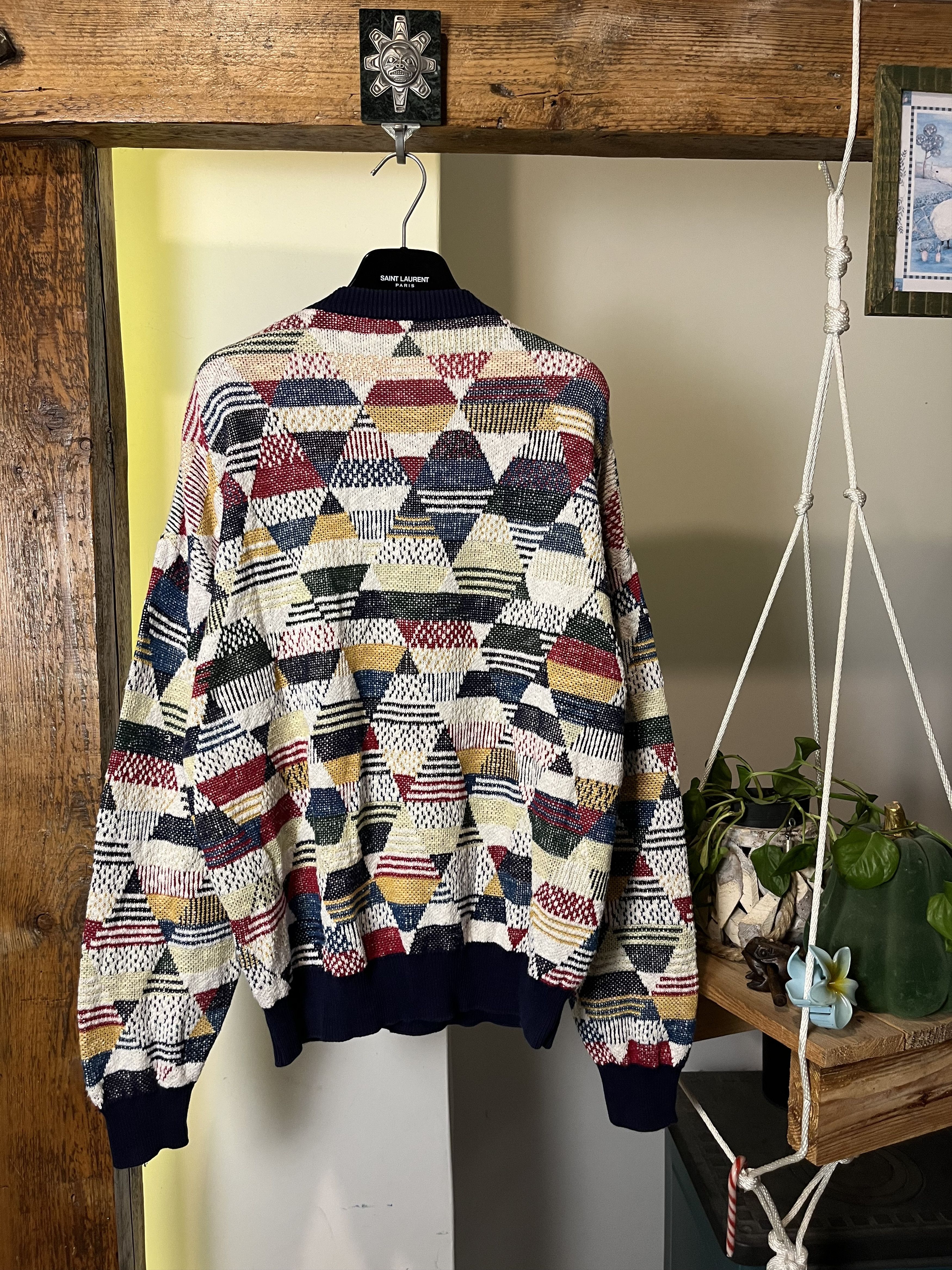 Hugo Boss × Vintage Vintage 80/90s Hugo Boss Multicolour Knitwear Sweater Size US M / EU 48-50 / 2 - 2 Thumbnail