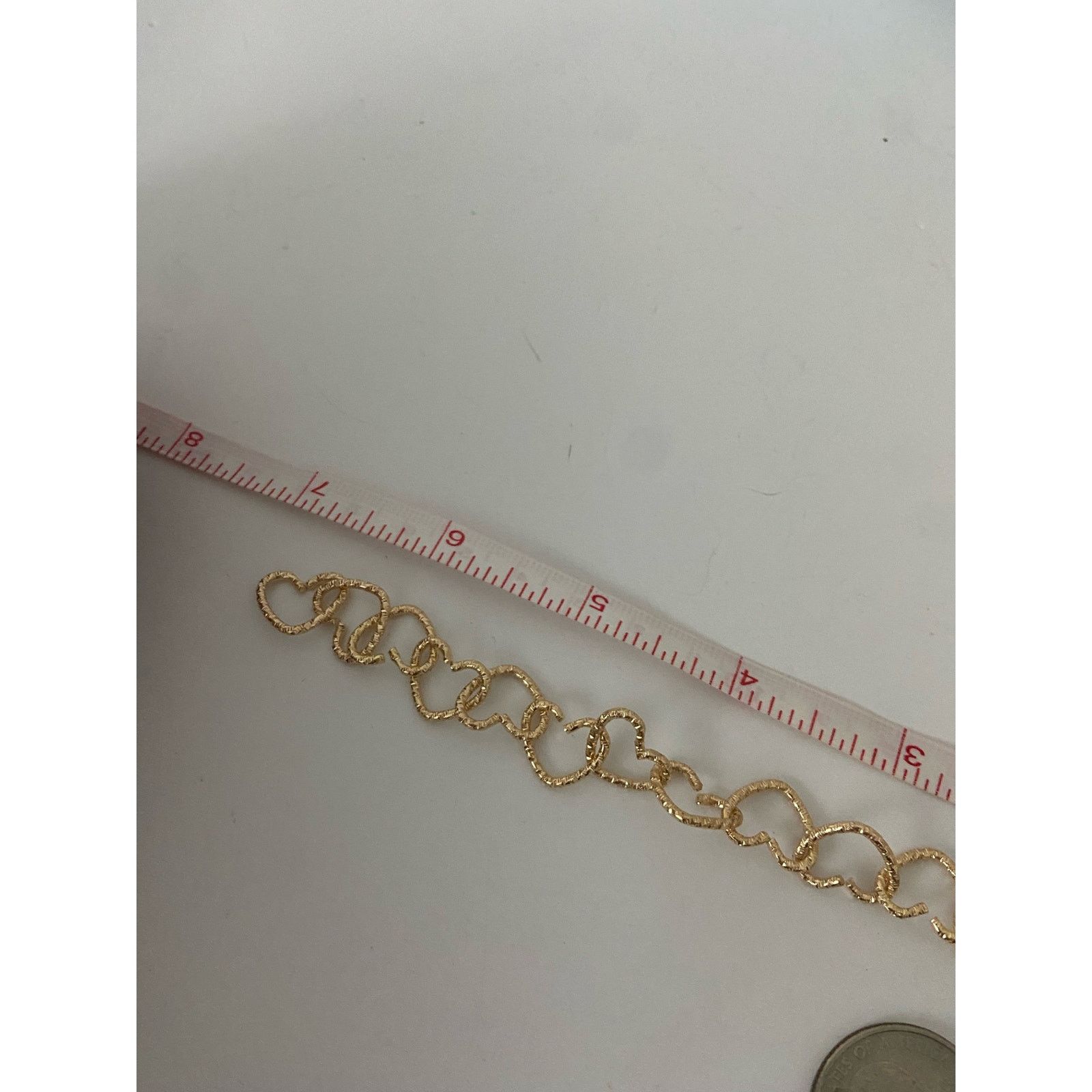 Handmade Gorgeous heart link bracelet gold tone Size ONE SIZE - 3 Thumbnail