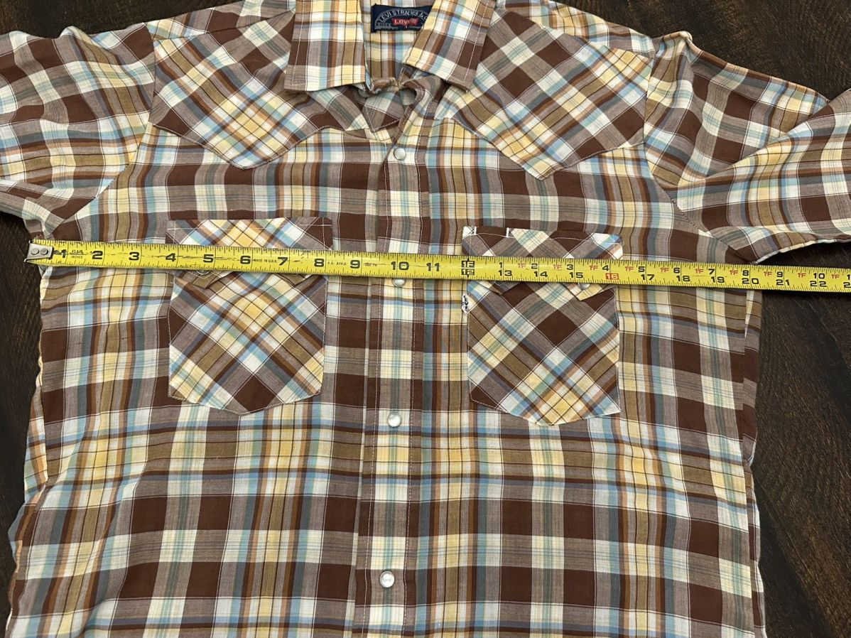 Levi's VTG Levis Pearl Snap Big E Western Plaid Sawtooth Mens Sz M Size US M / EU 48-50 / 2 - 7 Thumbnail
