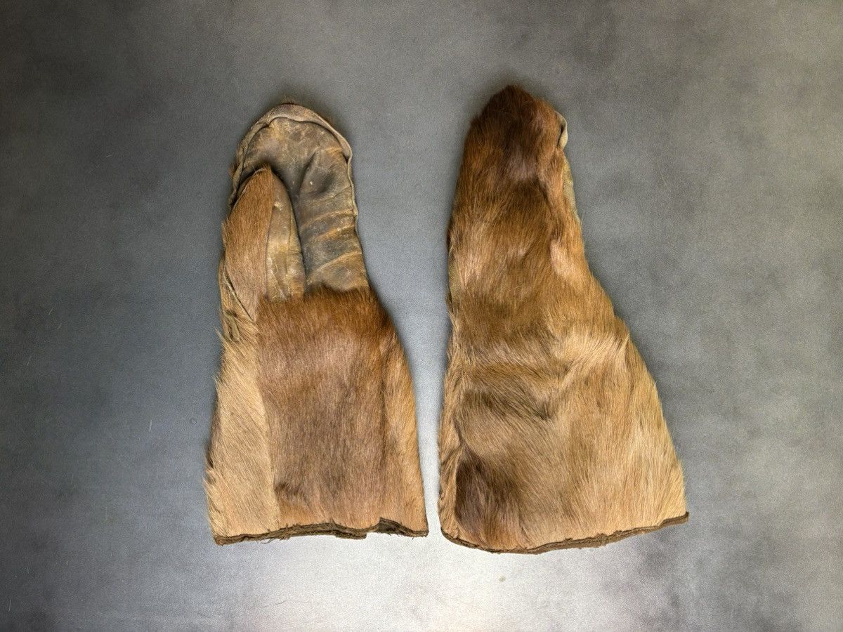 Vintage Antique Bear Fur Gauntlets Vintage Bearskin Mittens WW1 WW2 Size ONE SIZE - 17 Thumbnail